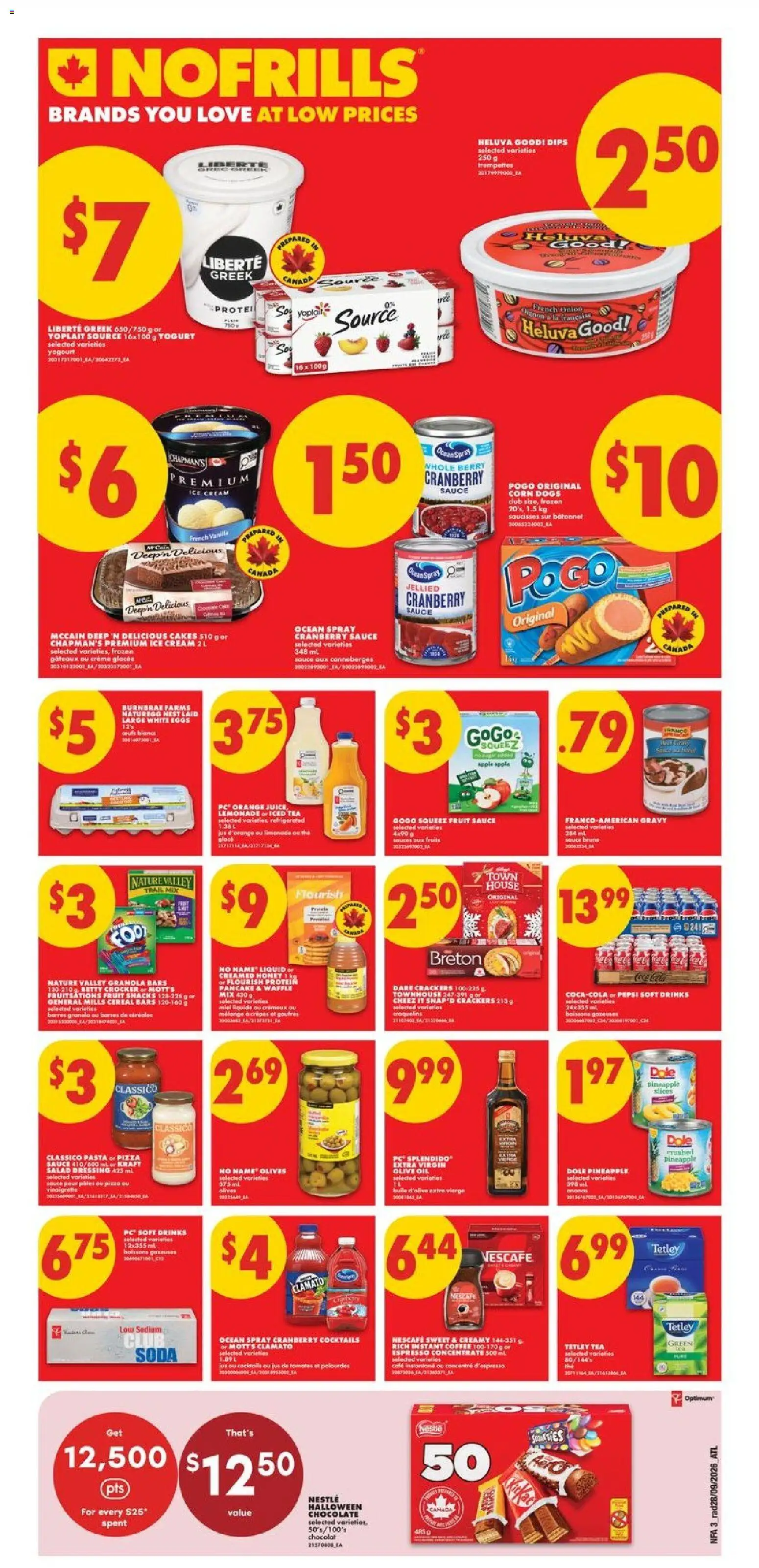 No Frills flyer valid from Oct 1, 2026 | Page: 4 | Products: Iced tea, Cream, Crackers, Snacks