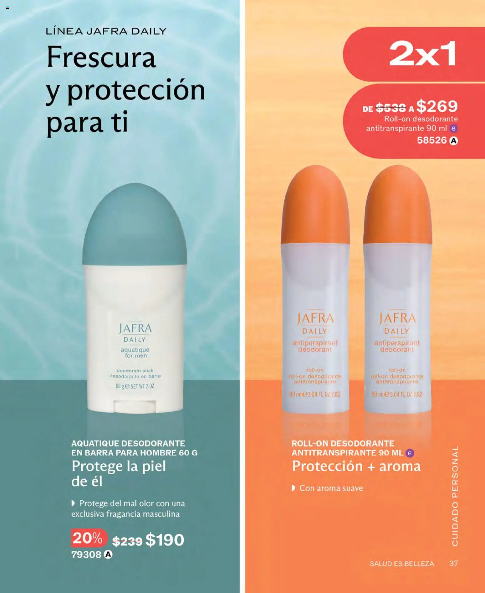 Nuevas ofertas de JAFRA válidas en toda la República Mexicana desde el 01.04.2026. ¡Encuentra las mejores ofertas en JAFRA catálogo! | Página: 37 | Productos: Desodorante, Antitranspirante, Barra, Fragancia