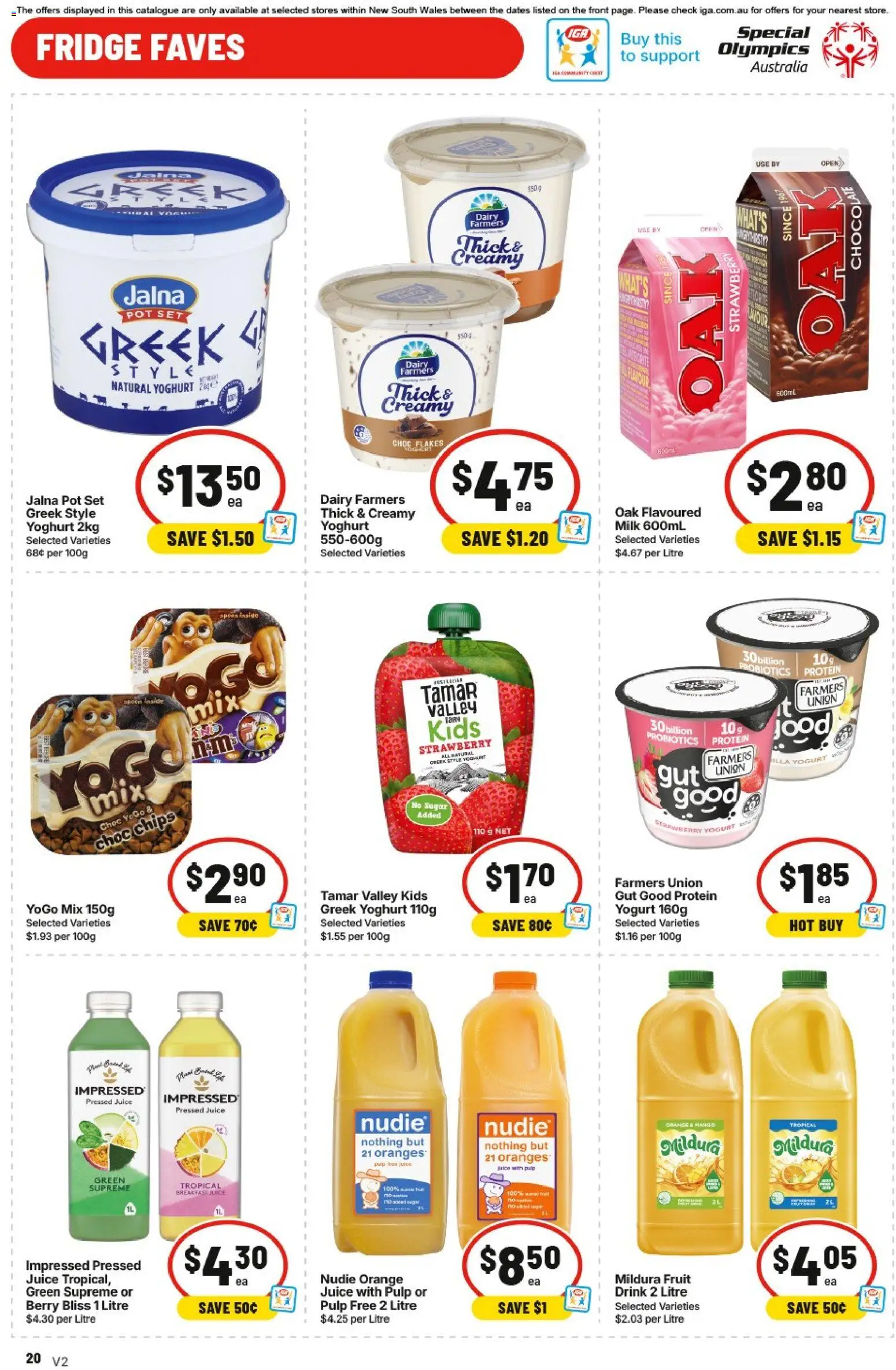 IGA catalogue - valid from 13.05.2026 | Page: 21 | Products: Milk, Juice, Oranges, Fridge