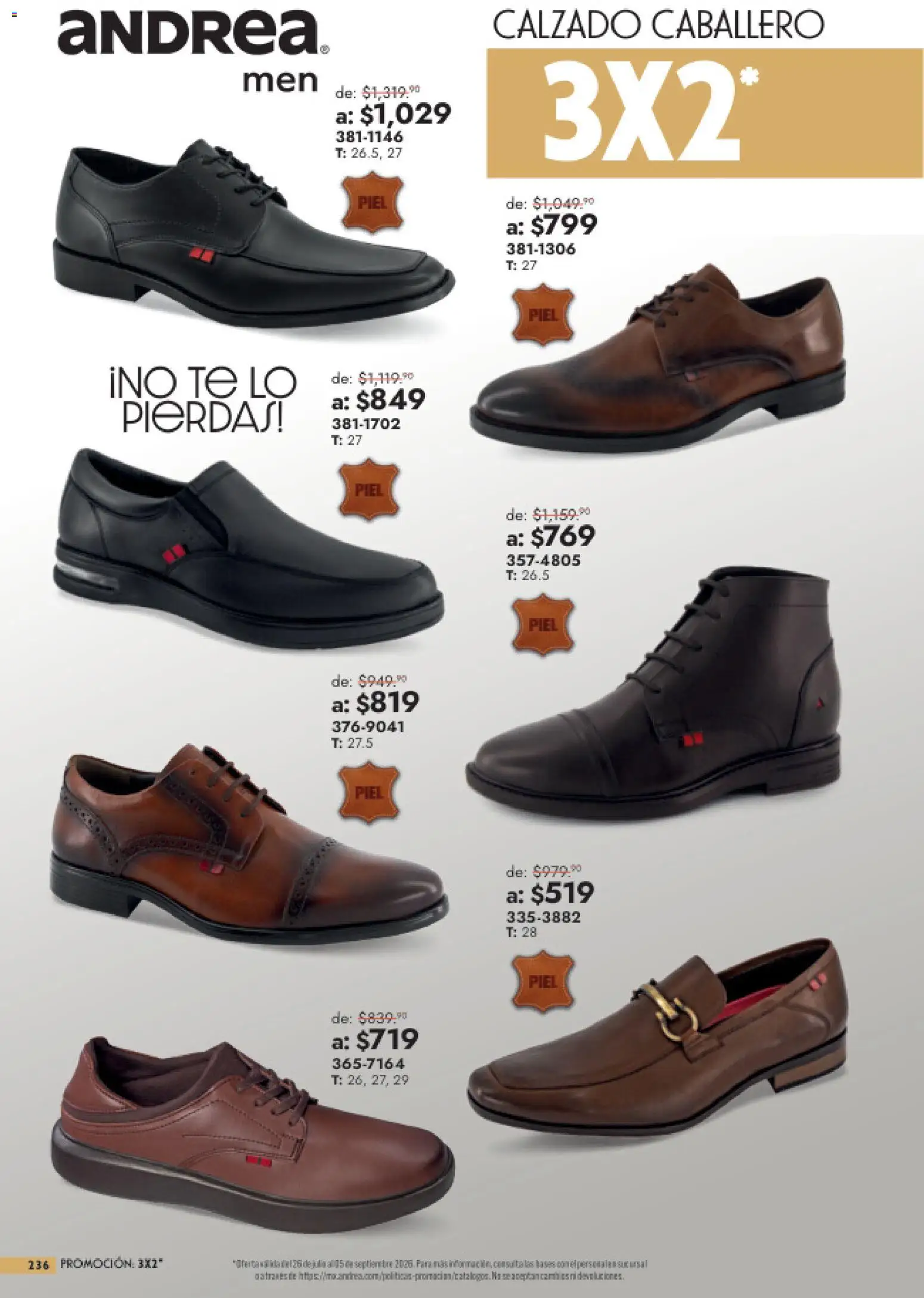Nuevas ofertas de Andrea válidas en toda la República Mexicana desde el 26/07/2026. ¡Encuentra las mejores ofertas en Andrea catálogo Outlet! | Página: 236