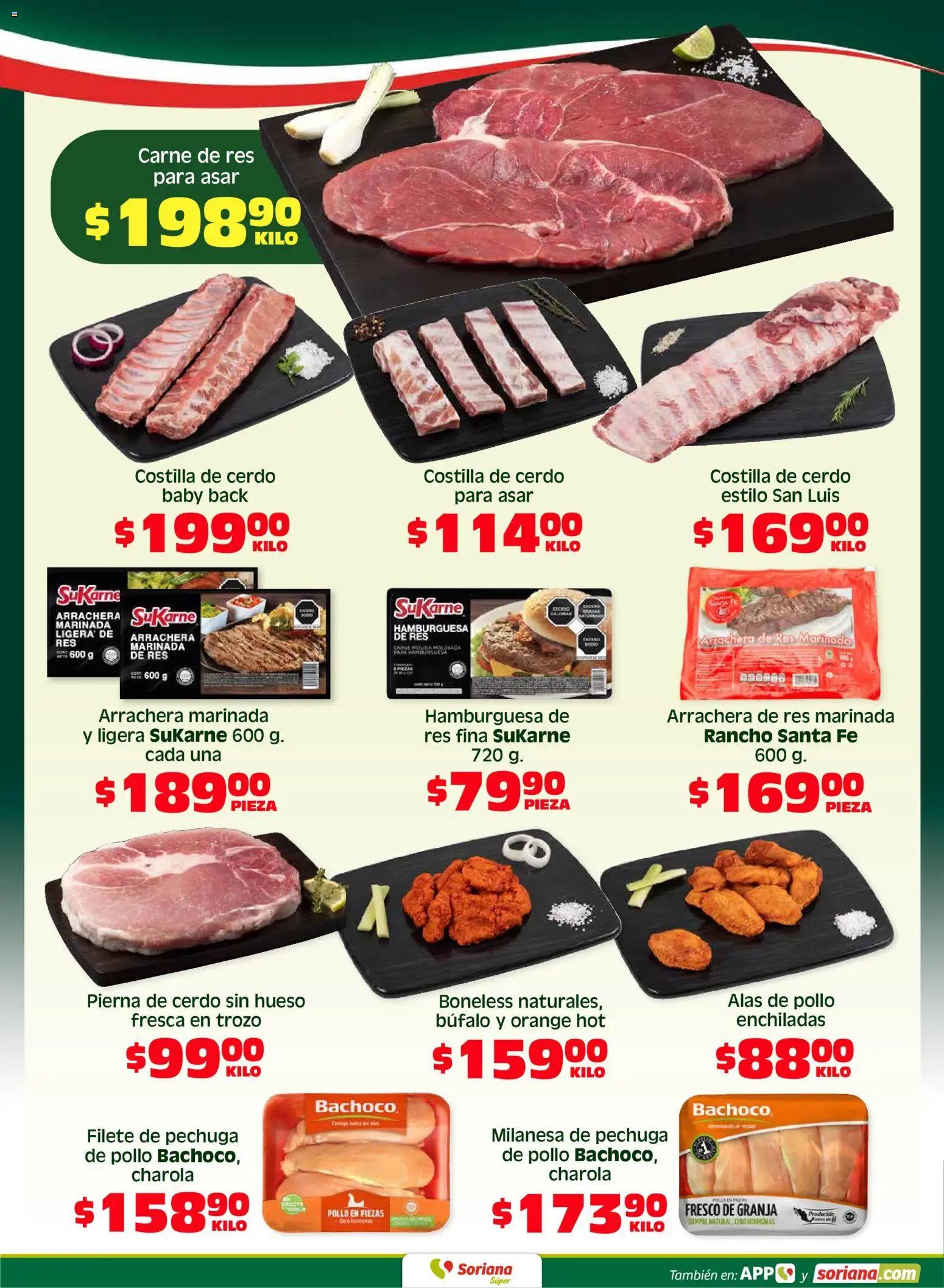 Nuevas ofertas de Soriana válidas en toda la República Mexicana desde el 08.05.2026. ¡Encuentra las mejores ofertas en Soriana Fin de Semana Súper: Ver, Tab, Chis, Camp, Yuc y Q. Roo! | Página: 4 | Productos: Pollo, Milanesa, Cerdo, Res