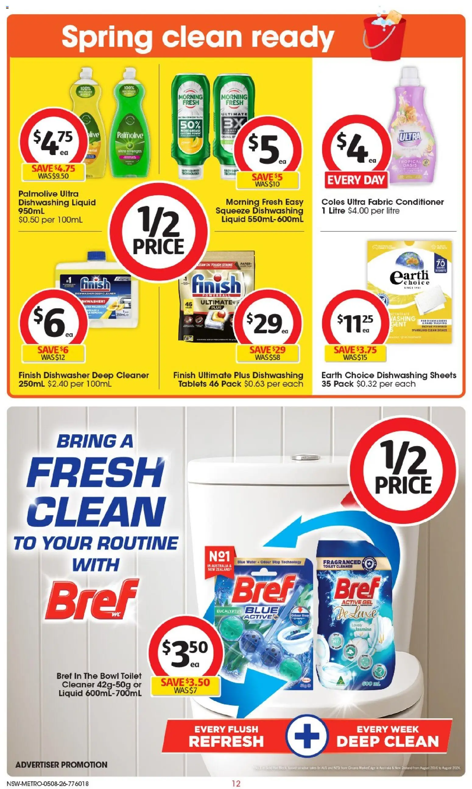 Coles catalogue - valid from 04/08/2026 | Page: 12 | Products: Cleaner, Soap, Dishwasher, Tablets