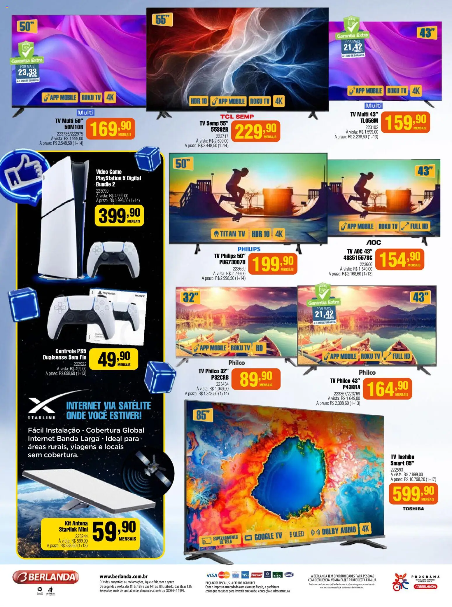 Berlanda Folheto - válido de 01/09/2026 | Página: 14 | Produtos: Tv, Playstation 5, Vídeo, Satélite
