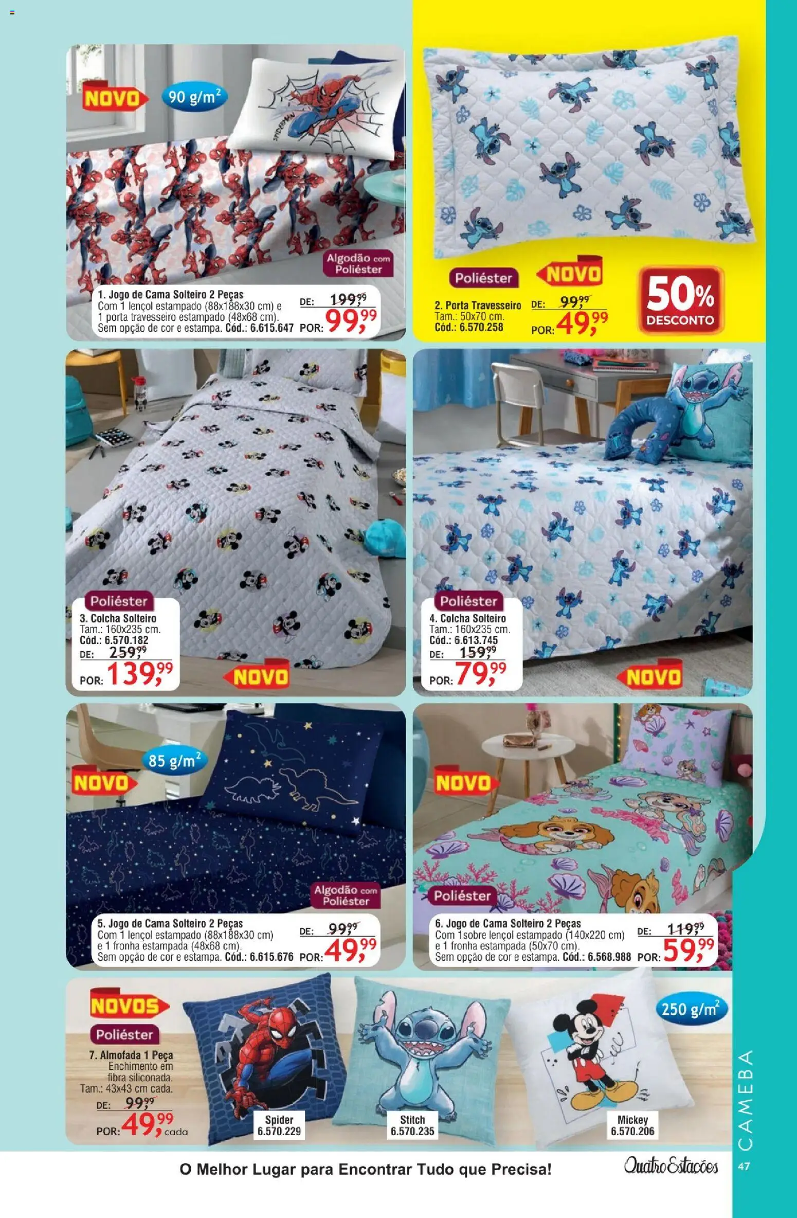 Quatro Estações Folheto - válido de 01/08/2026 | Página: 47 | Produtos: Porta, Colcha, Cama, Algodão