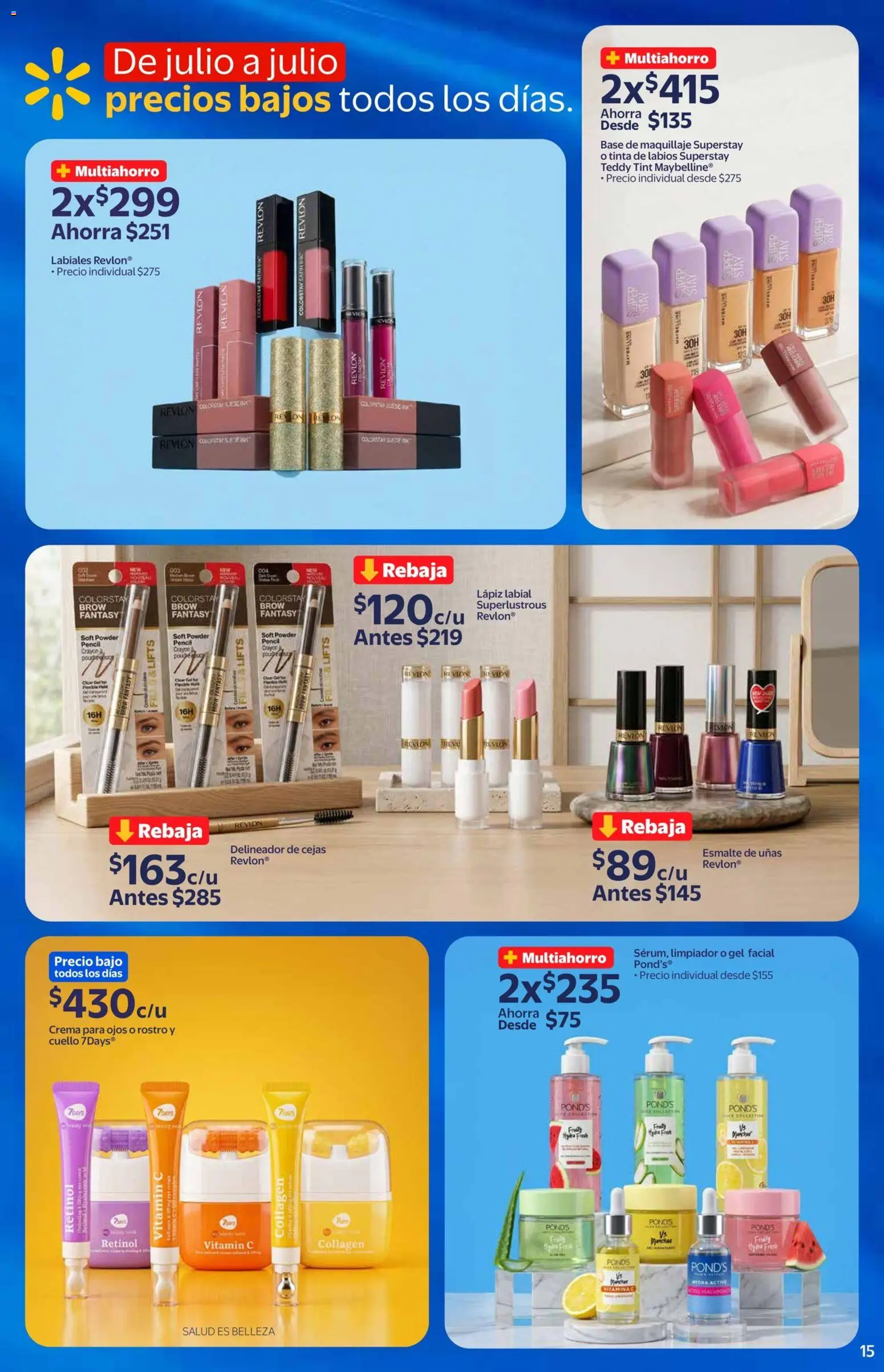 Nuevas ofertas de Walmart Express válidas en toda la República Mexicana desde el 03.06.2026. ¡Encuentra las mejores ofertas en Walmart Express folleto! | Página: 15 | Productos: Base de maquillaje, Crema, Limpiador, Esmalte de uñas