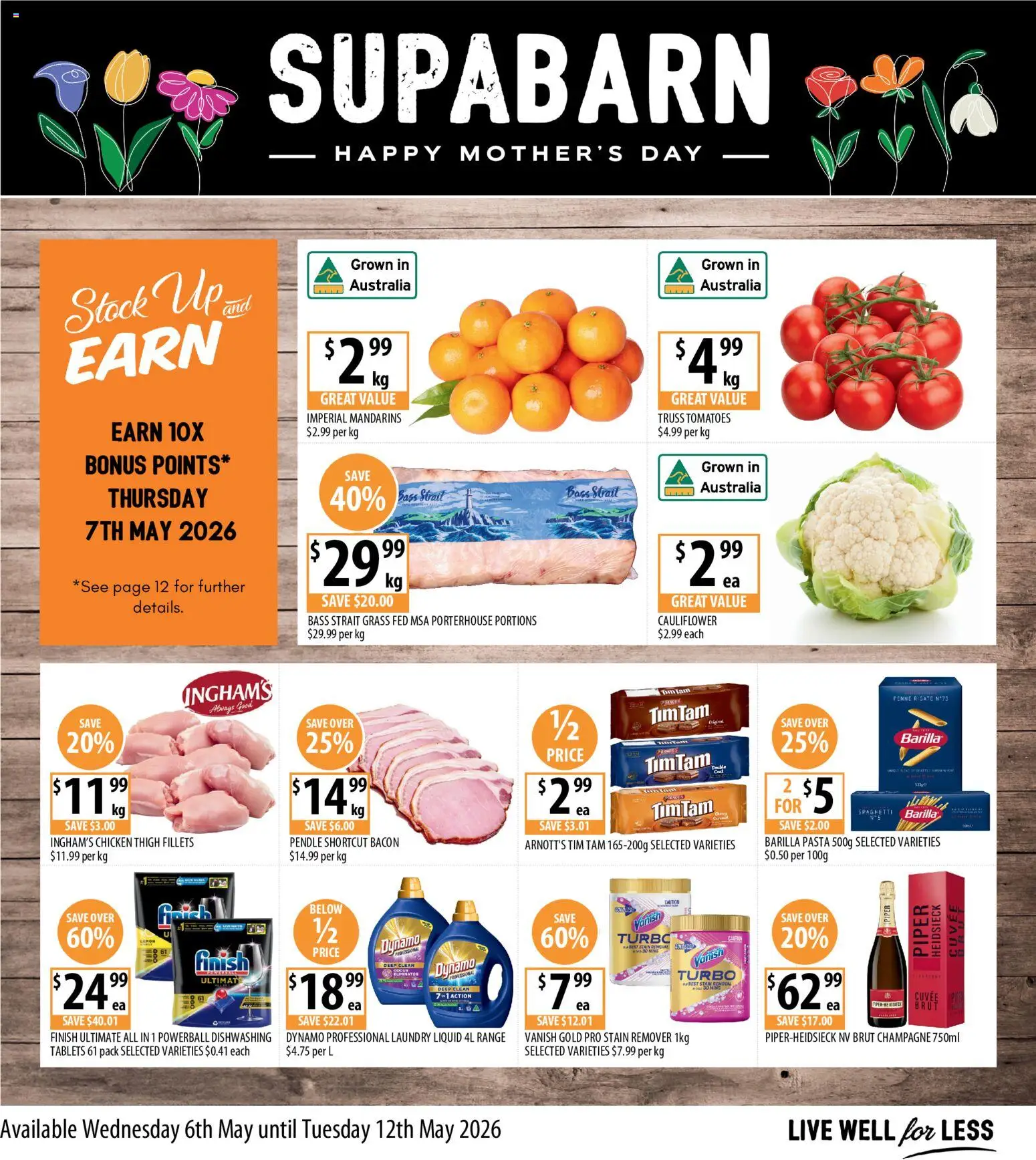 Supabarn catalogue - valid from 06.05.2026 | Page: 1 | Products: Mandarins, Cauliflower, Laundry, Tablets