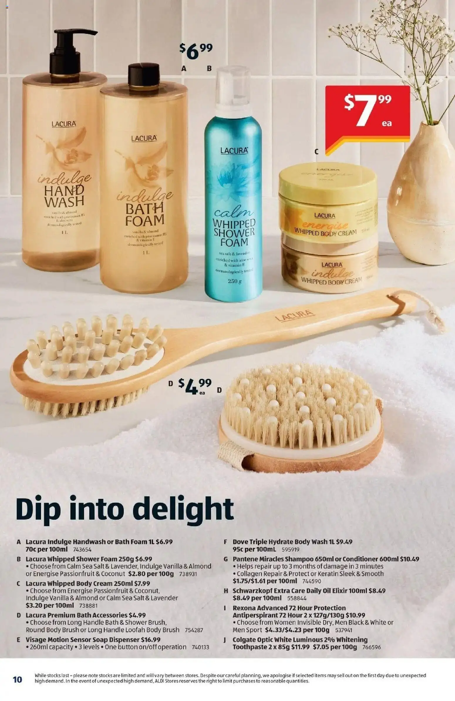 Aldi catalogue - valid from 07/10/2026 | Page: 10 | Products: Conditioner, Toothpaste, Salt, Body cream