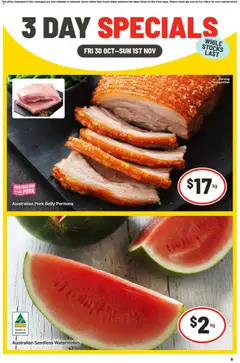 Preview of IGA ACT 3 Day Specials - valid from 30/10/2026