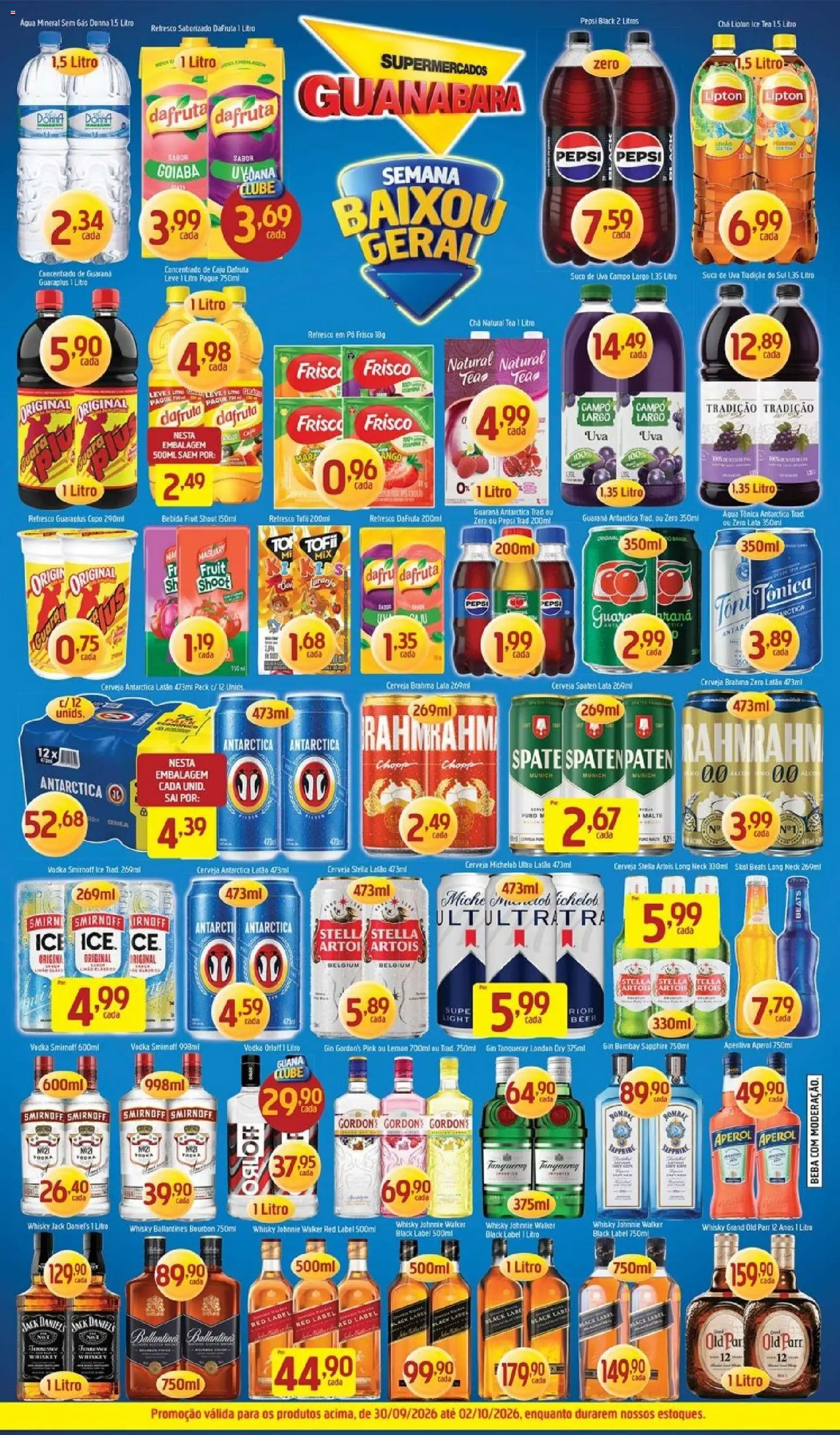 Supermercados Guanabara Folheto - válido de 30/09/2026 | Página: 7 | Produtos: Caju, Água, Bebida, Gin Gordon's