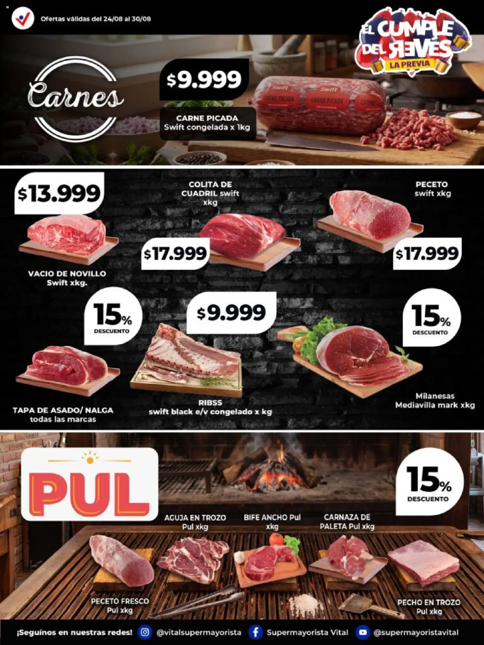 Vital - Especial de frescos │ válido desde el 24/08/2026 | Página: 2 | Productos: Milanesas, Carne, Paleta, Carne picada