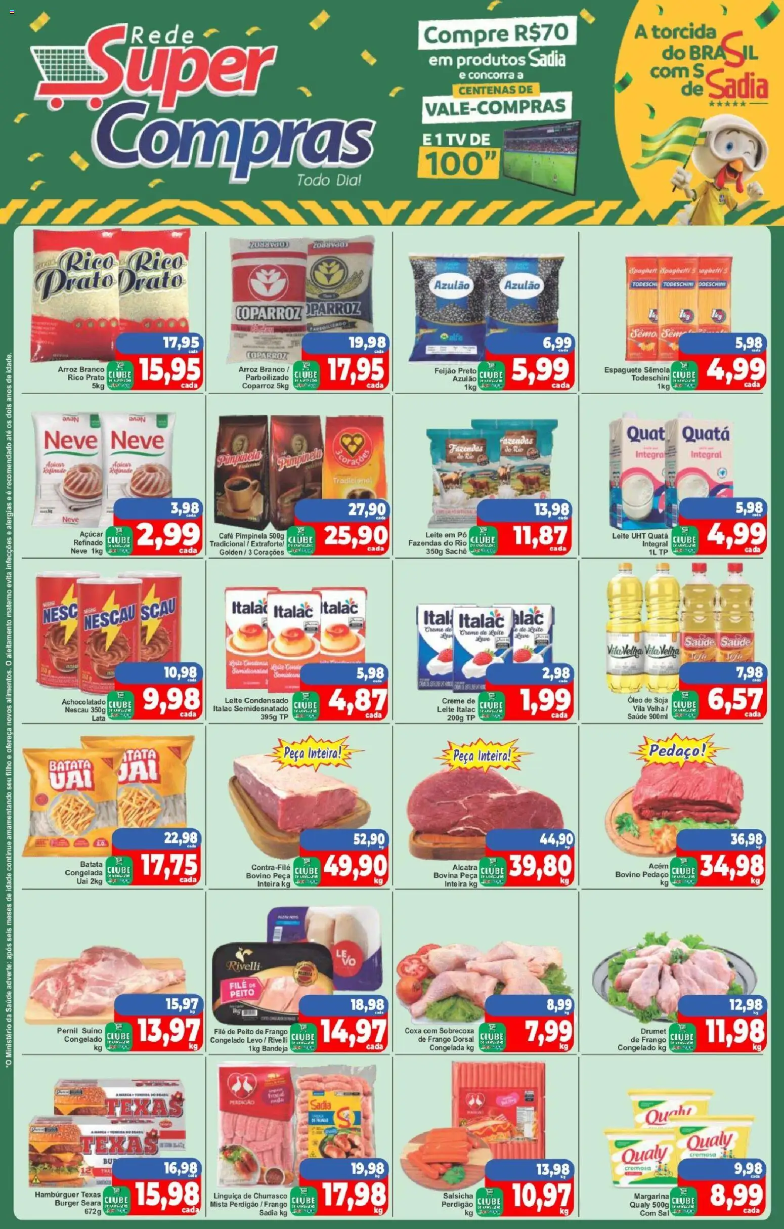 Rede Super Compras Folheto - válido de 15.06.2026 | Página: 1 | Produtos: Feijão, Leite, Hambúrguer, Sal
