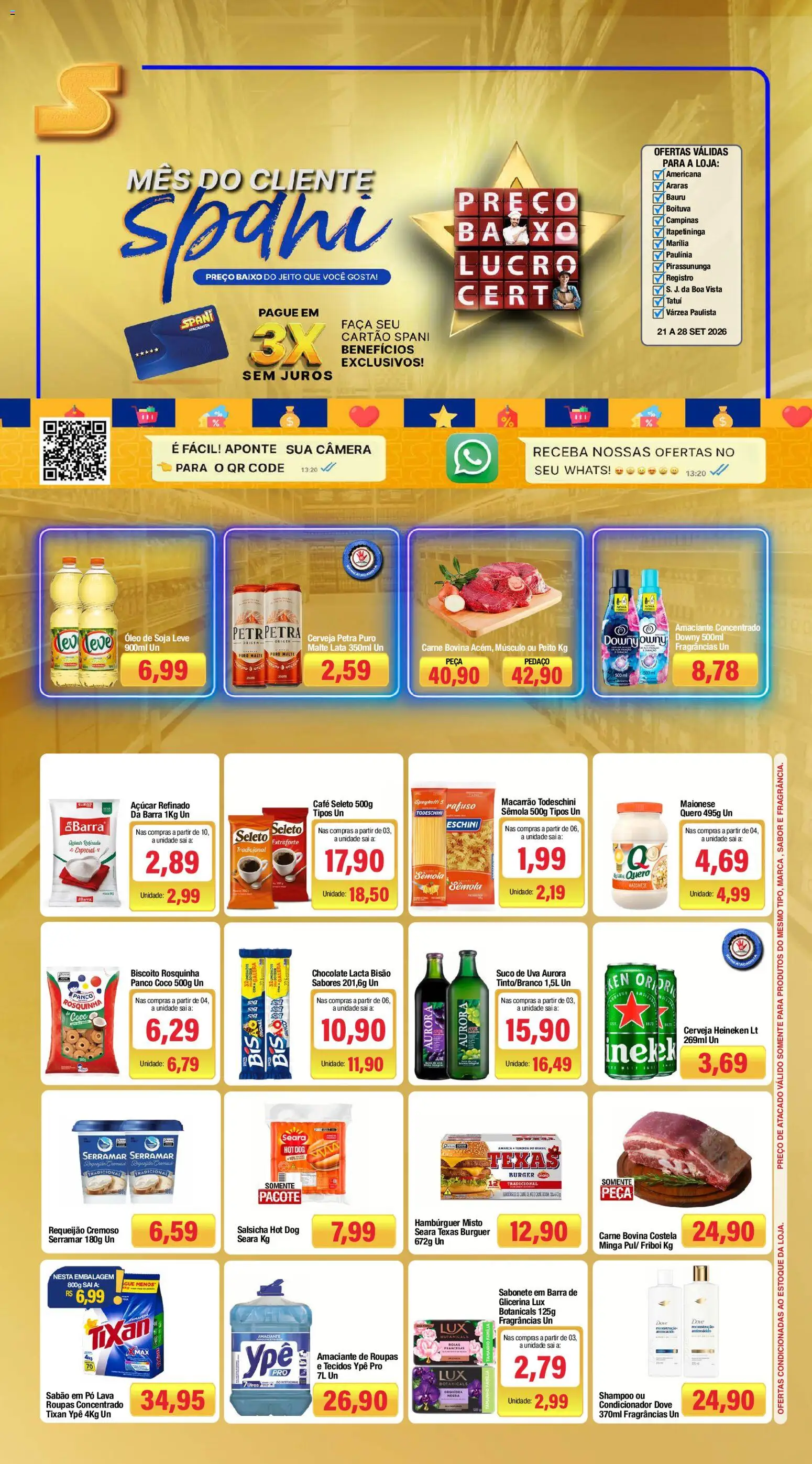 Spani Atacadista Folheto - válido de 21/09/2026 | Página: 1 | Produtos: Carne bovina, Heineken, Requeijão, Câmera