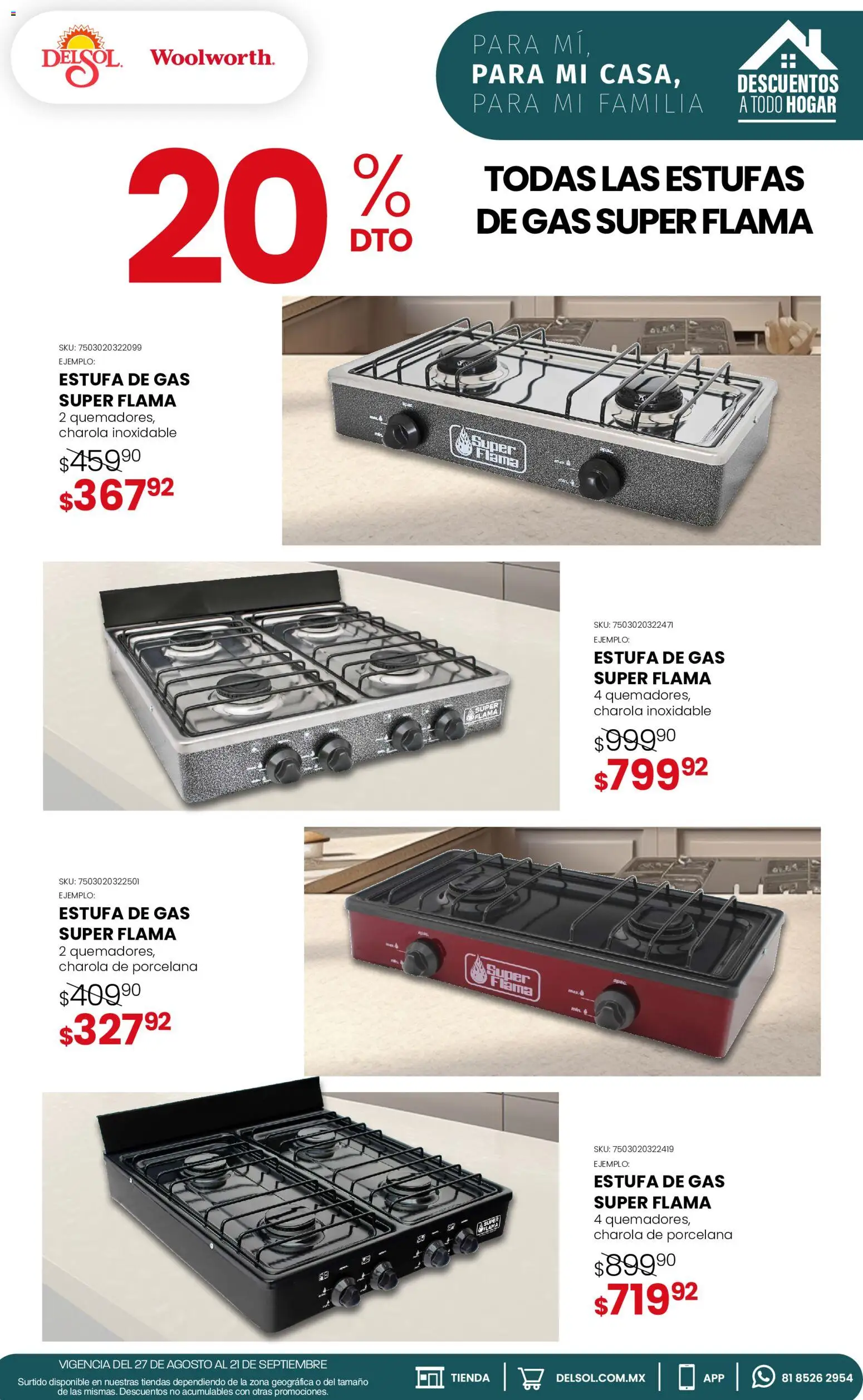 Nuevas ofertas de Del Sol y Woolworth válidas en toda la República Mexicana desde el 27/08/2026. ¡Encuentra las mejores ofertas en Del Sol y Woolworth catálogo! | Página: 7