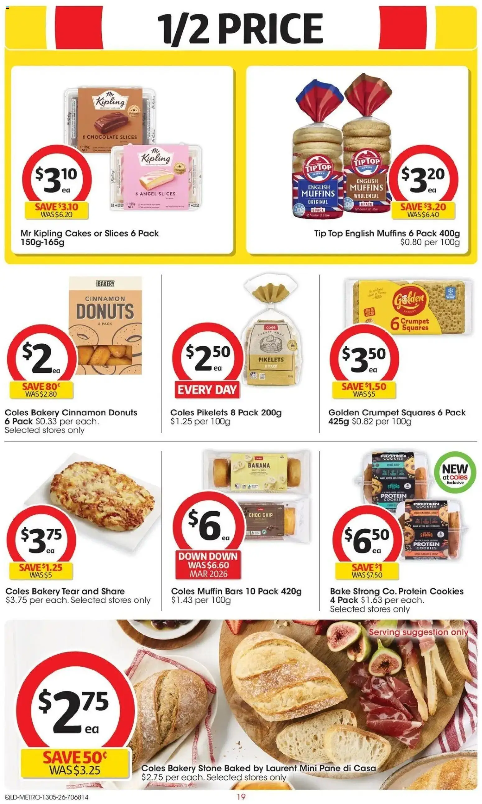 Coles catalogue - valid from 13.05.2026 | Page: 19 | Products: Donuts, Chocolate, Muffins, Bakery