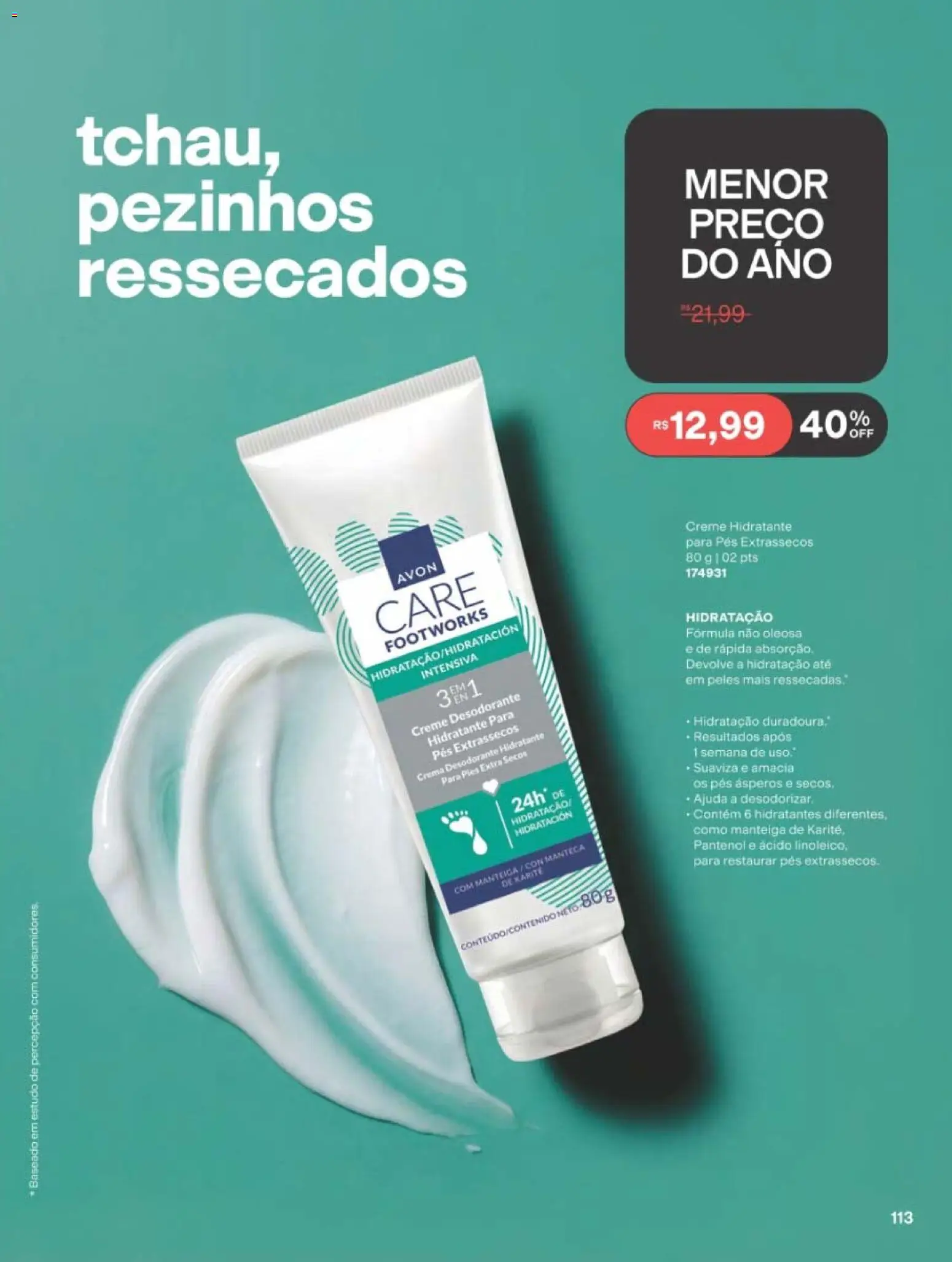 Avon Folheto - válido de 19/07/2026 | Página: 113 | Produtos: Desodorante, Manteiga, Creme hidratante, Creme
