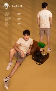 Vista previa de Del Sol y Woolworth catálogo Luce el Otoño en Tiendas, nuevo folleto de la tienda, válido en México a partir del 01/10/2026 | Página: 10 | Productos: Tenis, Bermudas, Playera