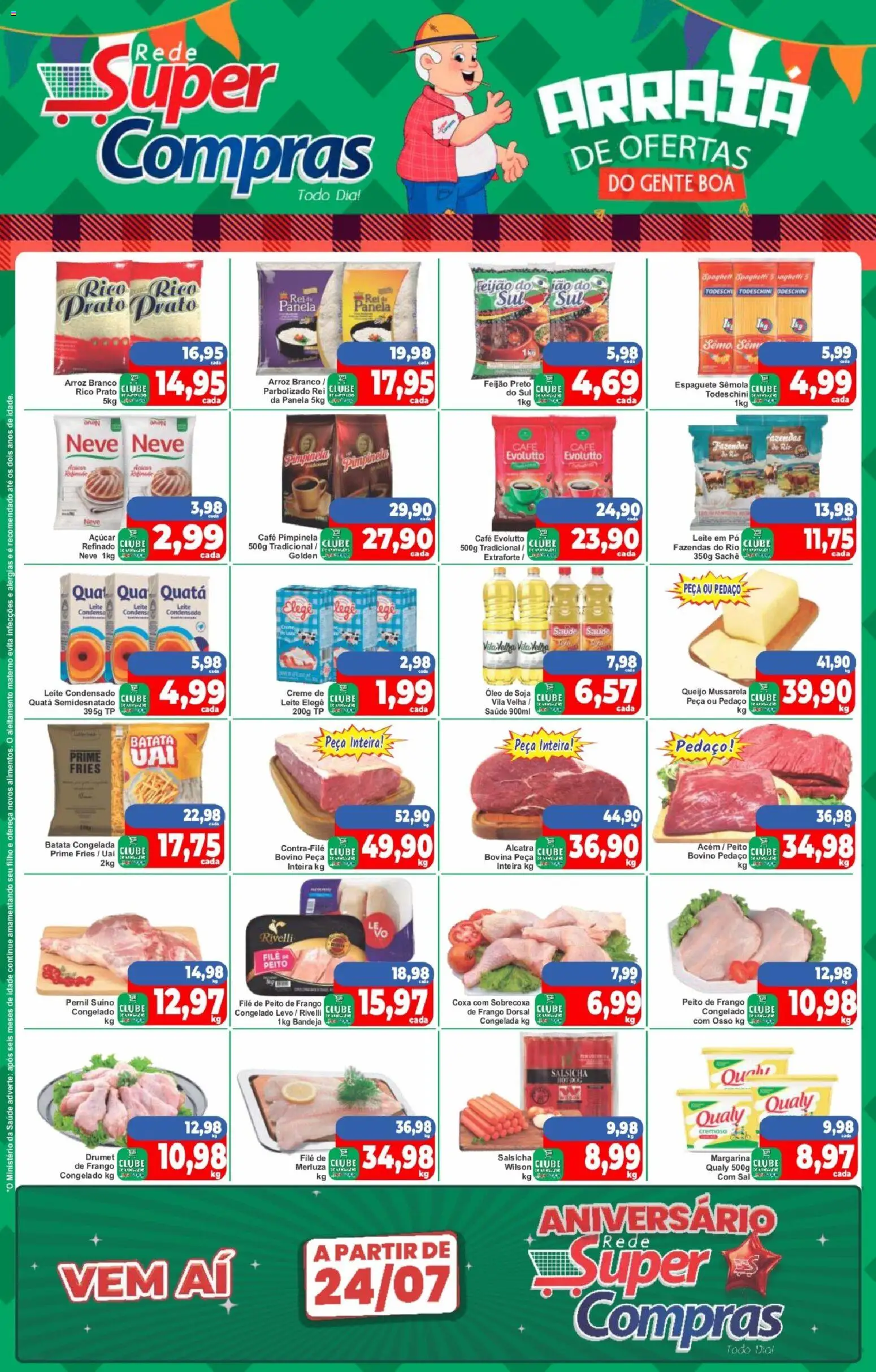Rede Super Compras Folheto - válido de 20/07/2026 | Página: 1 | Produtos: Creme, Açúcar, Margarina, Leite em pó