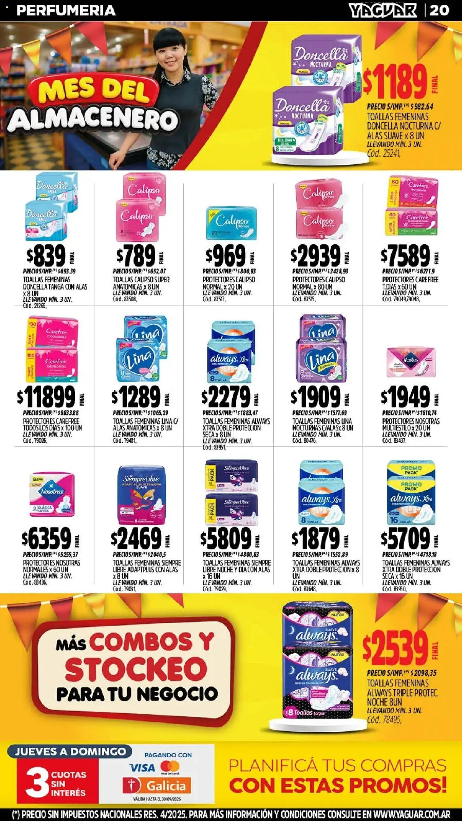 Yaguar - Oferta Semanal Córdoba │ válido desde el 28/09/2026 | Página: 20 | Productos: Toallas