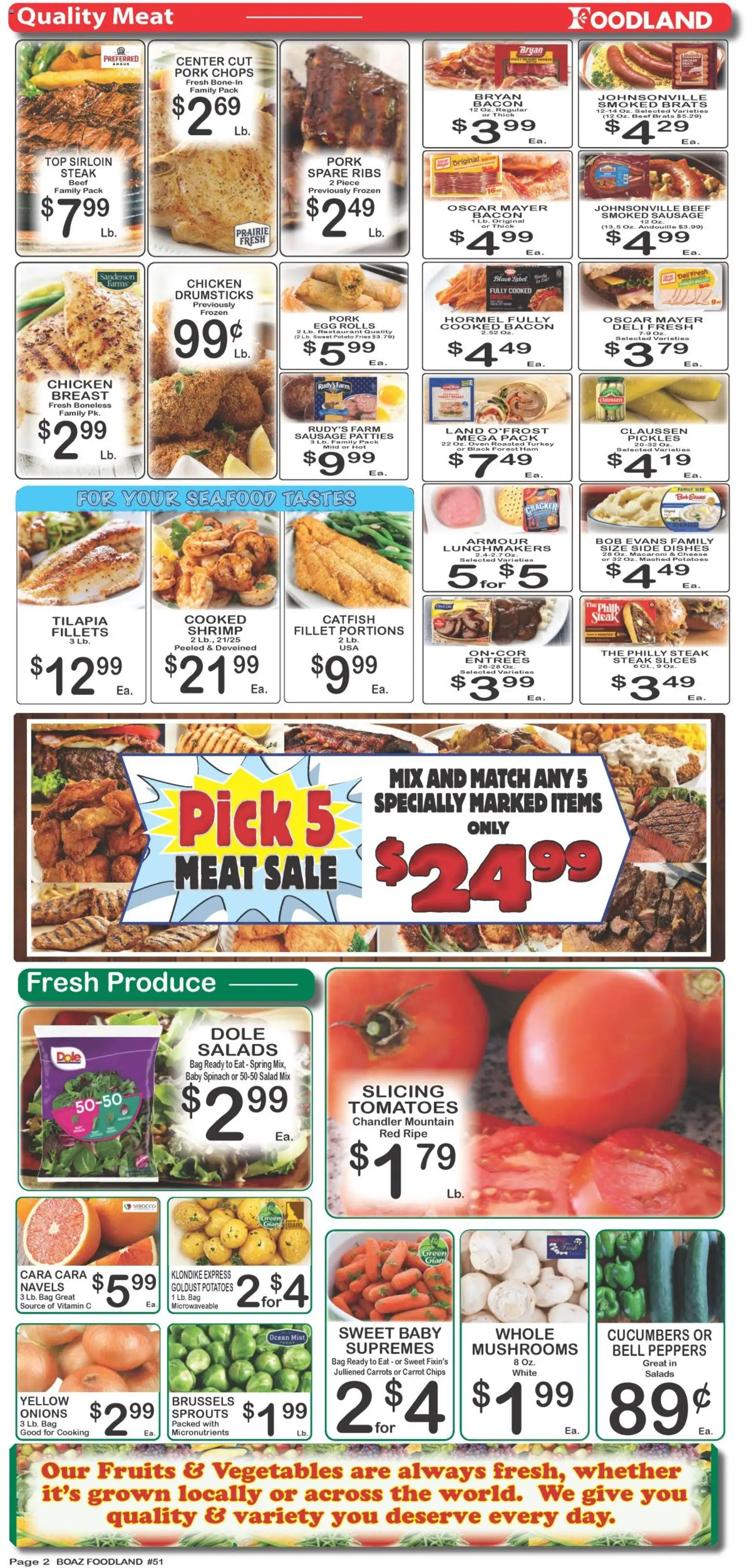Foodland Weekly Ad - valid from 08/04/2026 | Page: 2 | Products: Beef, Chips, Potatoes, Fruits