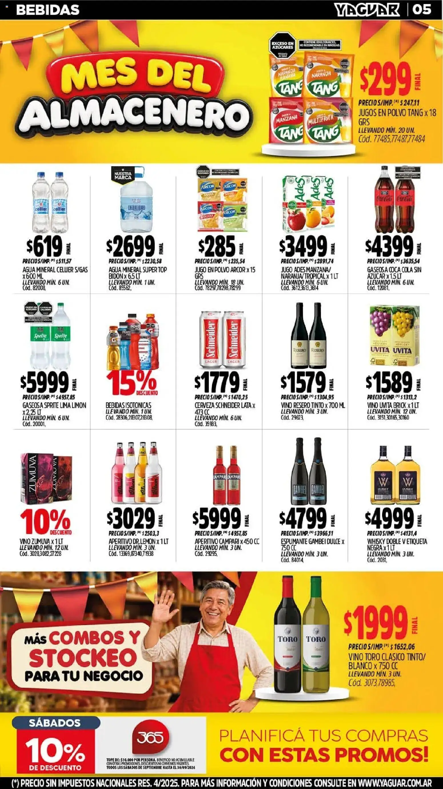 Yaguar - Oferta Semanal Neuquen │ válido desde el 21/09/2026 | Página: 5 | Productos: Dulce, Manzana, Agua, Cerveza