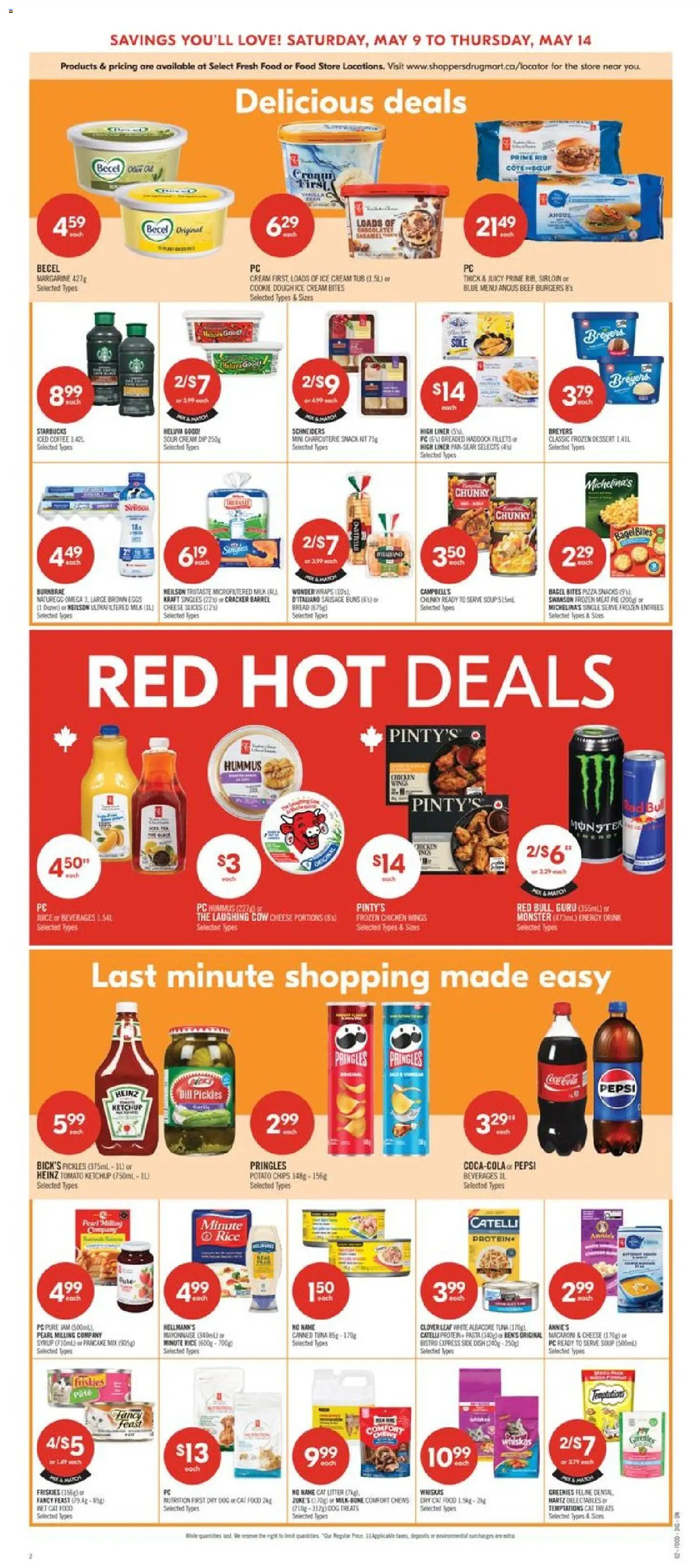 Shoppers flyer valid from 08.05.2026 | Page: 7 | Products: Rice, Sour cream, Pasta, Ice cream