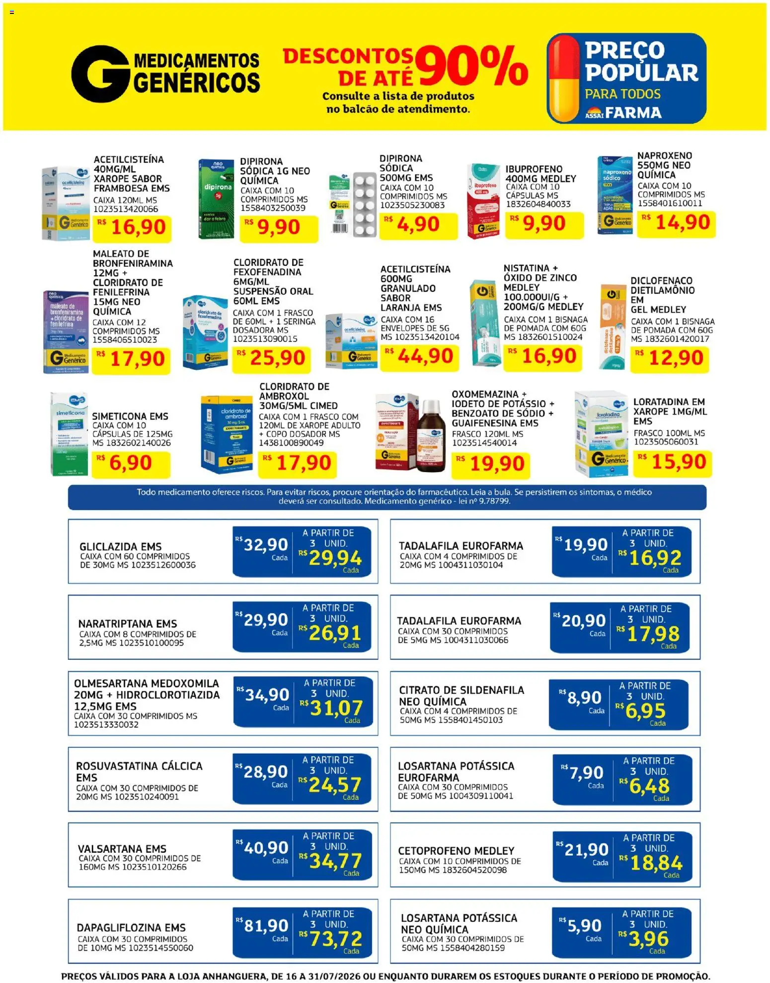 Assaí Atacadista Folheto - válido de 16/07/2026 | Página: 7 | Produtos: Suspensão, Caixa, Xarope, Granulado