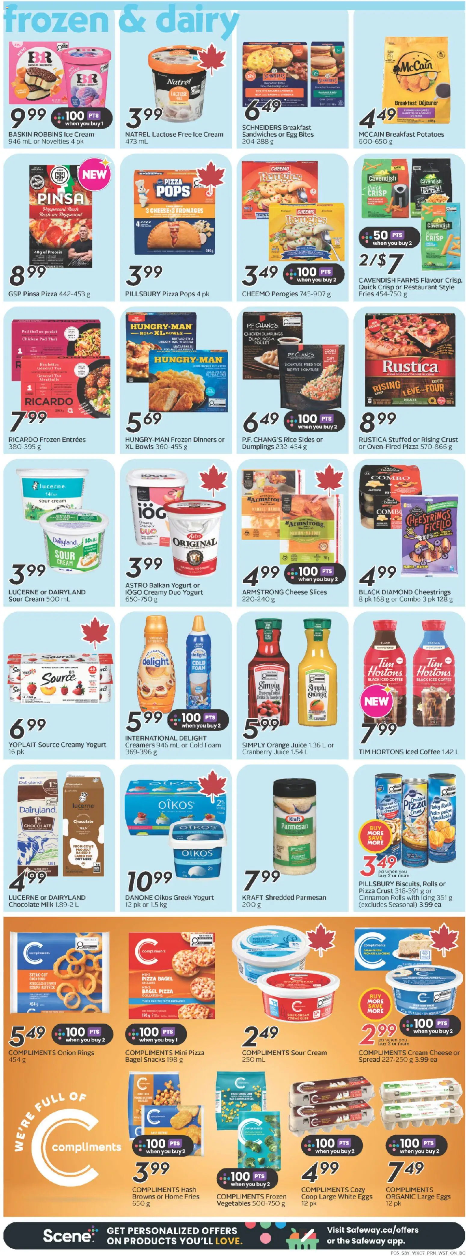 Safeway flyer valid from 11.06.2026 | Page: 8 | Products: Cream, Ice cream, Pizza, Chicken