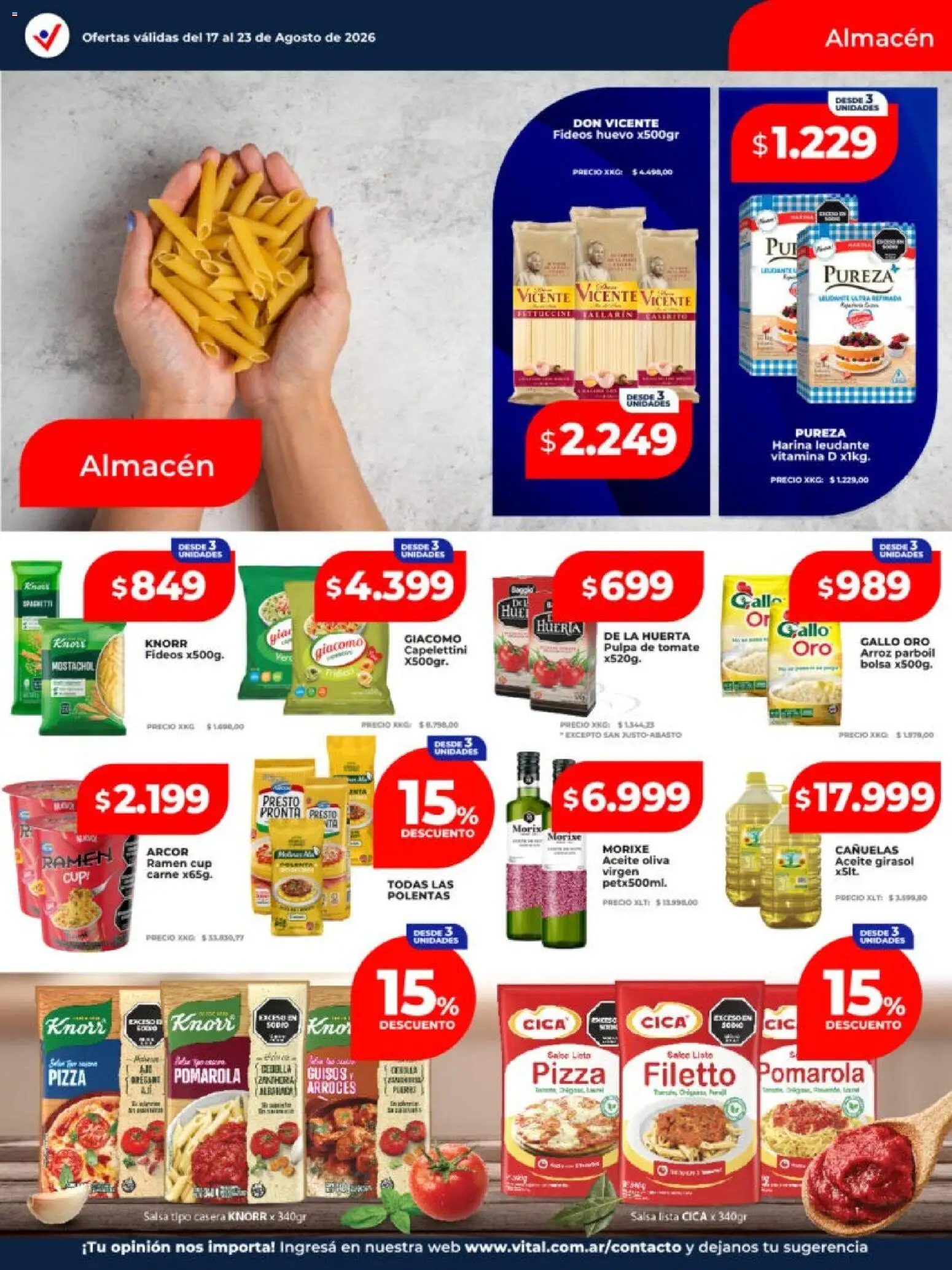 Vital - Ofertas │ válido desde el 17/08/2026 | Página: 17 | Productos: Bolsa, Harina, Tomate, Huevo