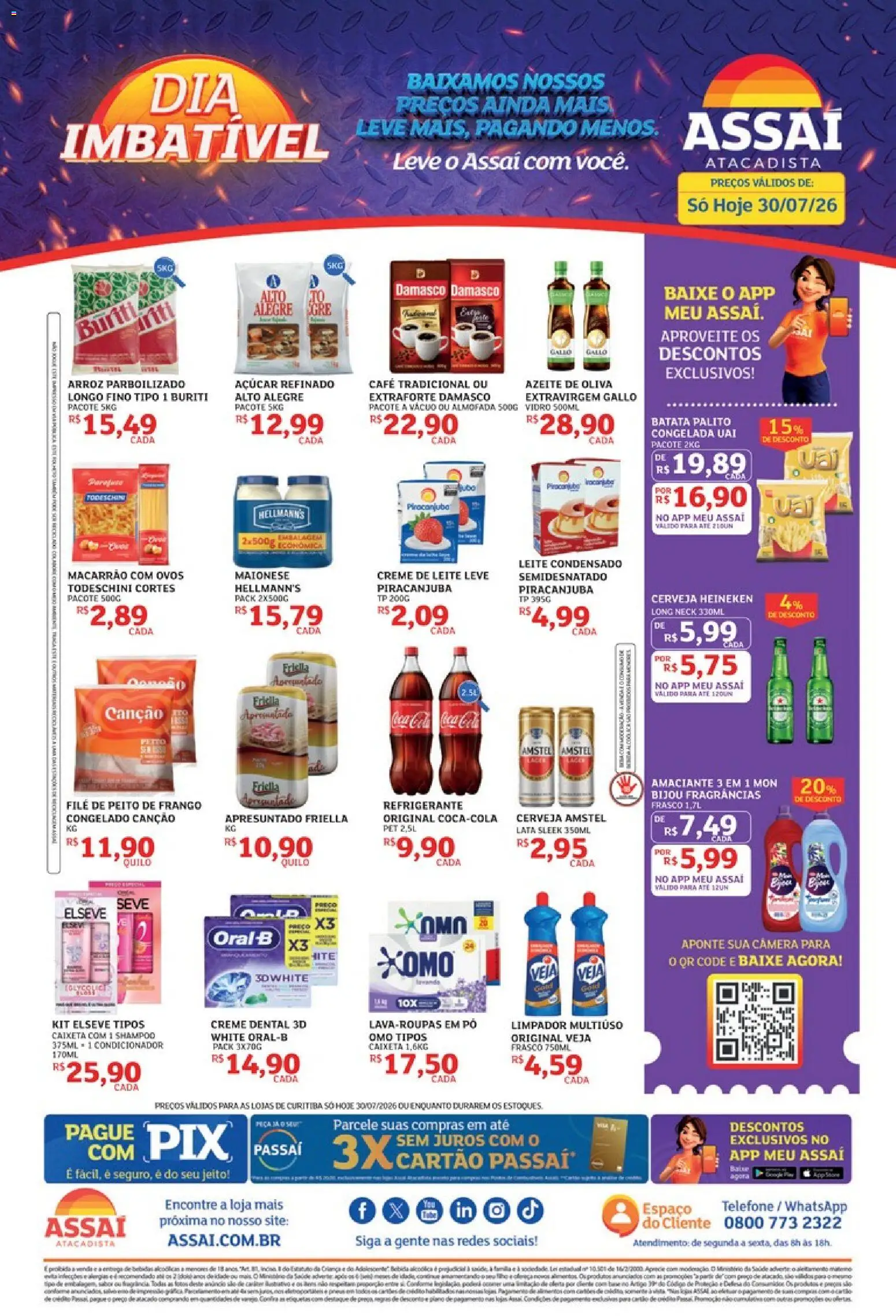 Assaí Atacadista Folheto - válido de 30/07/2026 | Página: 1 | Produtos: Condicionador, Cerveja, Açúcar, Câmera