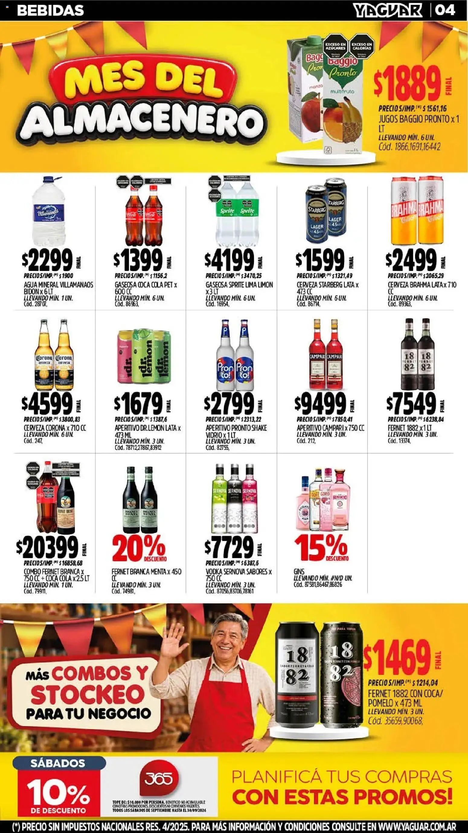 Yaguar - Oferta Semanal Chaco │ válido desde el 28/09/2026 | Página: 4 | Productos: Cerveza Corona, Gaseosa, Agua, Pomelo