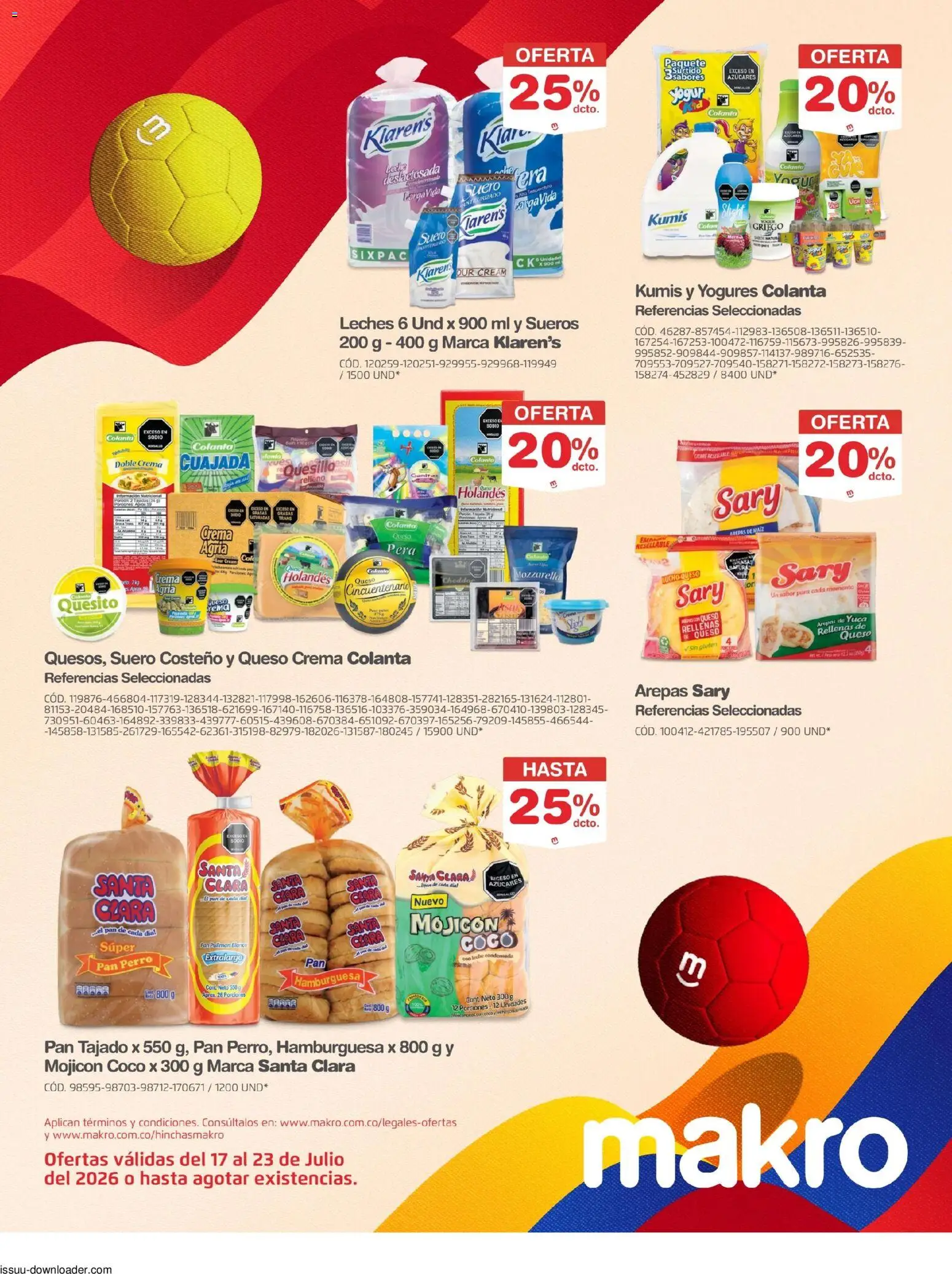 Makro revista - valida desde el 17/07/2026 | Página: 24 | Productos: Crema, Suero costeño, Maiz, Queso