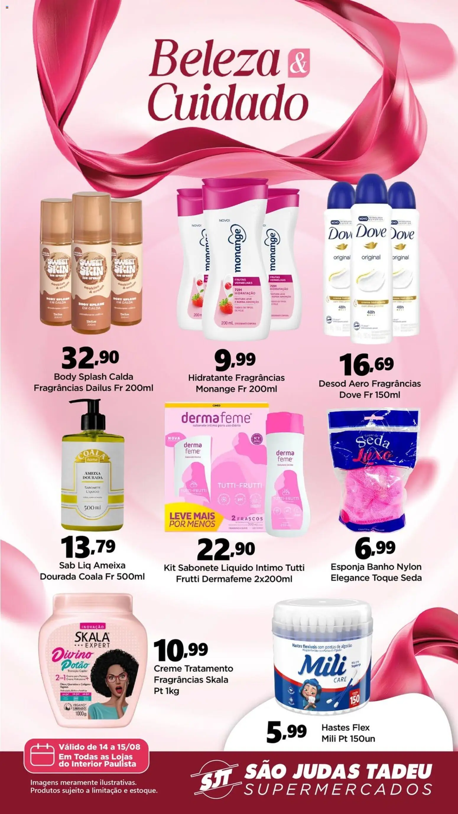 São Judas Tadeu Folheto - válido de 14/08/2026 | Página: 1 | Produtos: Frutas, Frutas vermelhas, Body, Sabonete líquido