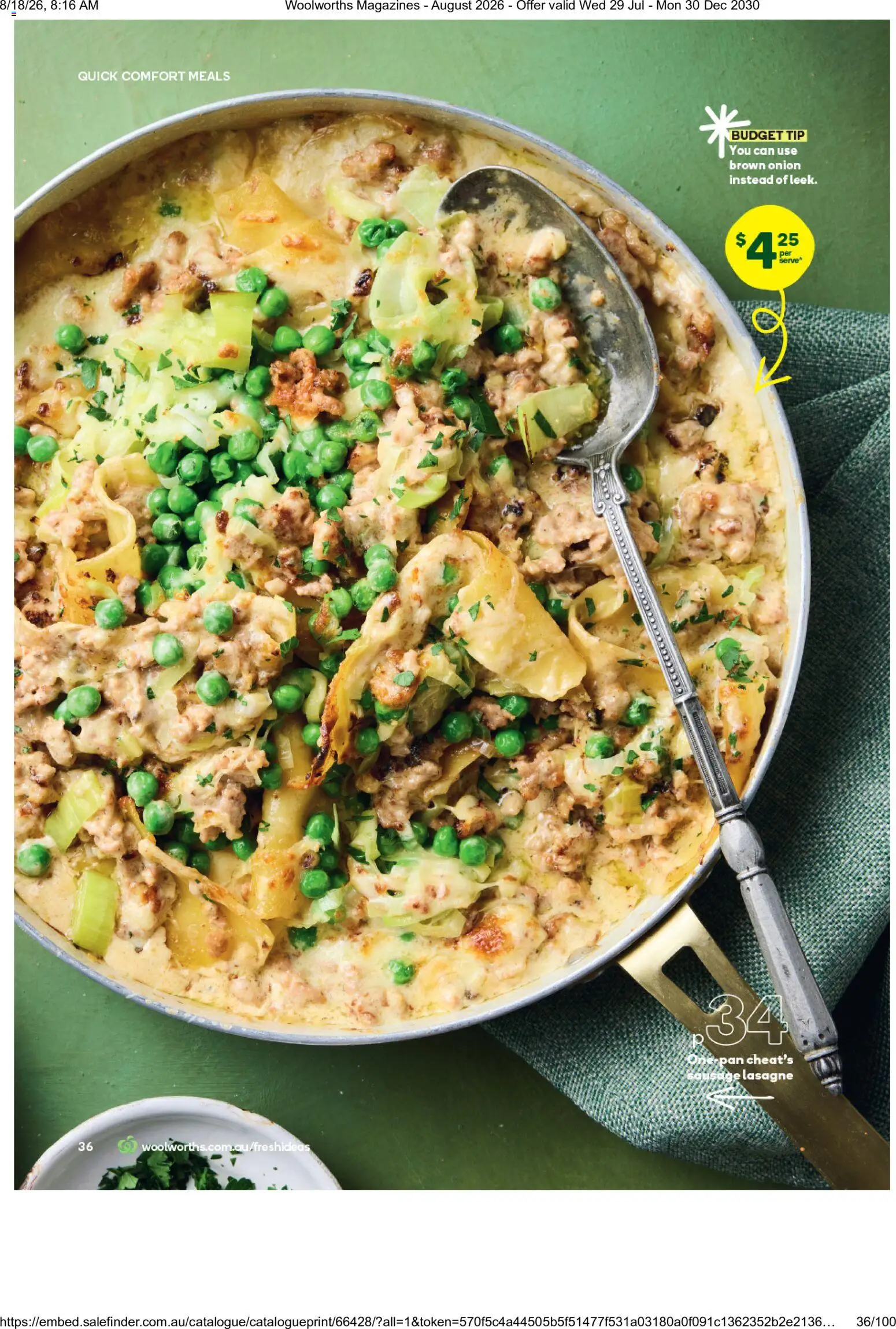 Woolworths catalogue - valid from 01/08/2026 | Page: 36 | Products: Lasagne, Onion