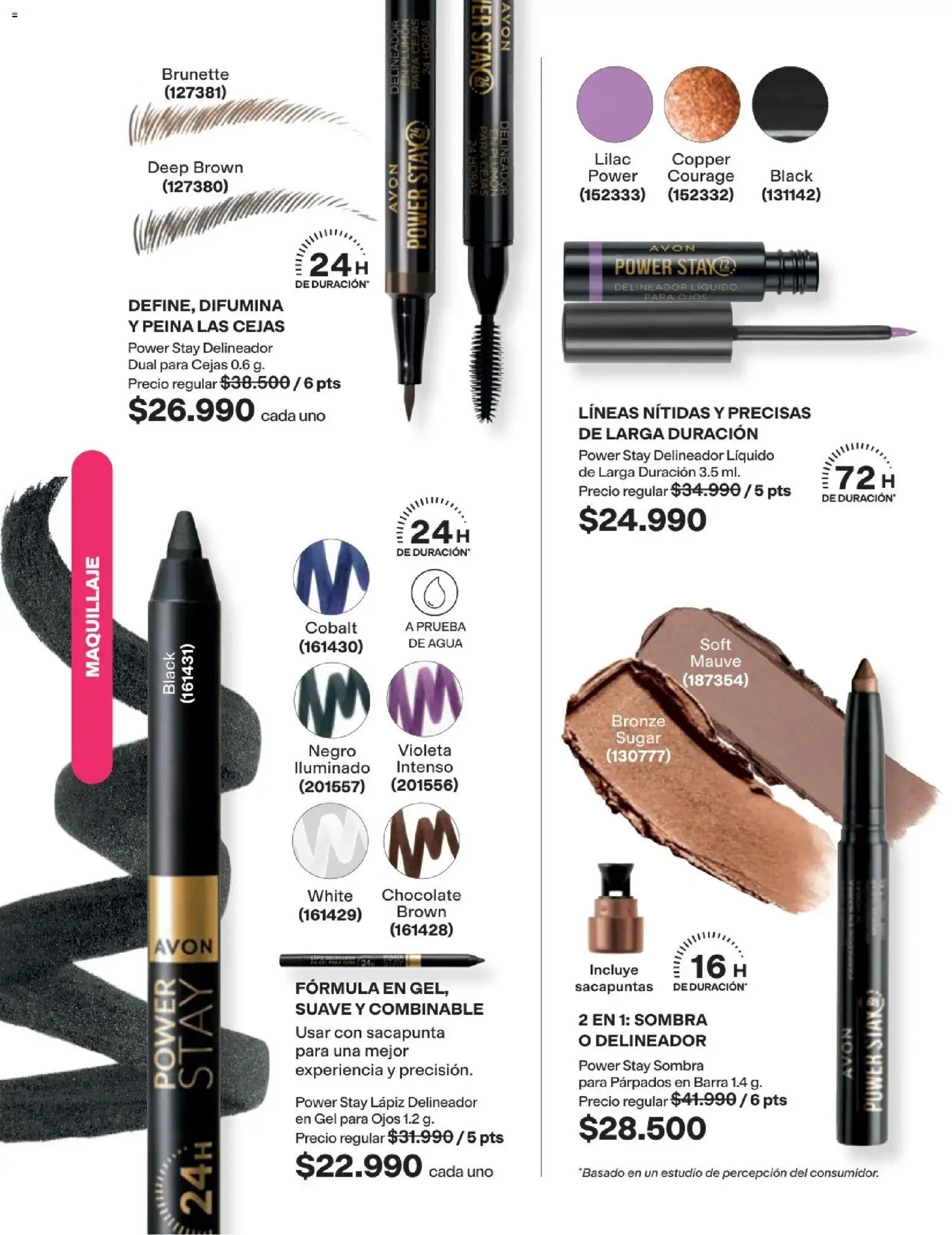 Avon revista - valida desde el 16/08/2026 | Página: 36 | Productos: Sacapuntas, Maquillaje, Delineador, Chocolate