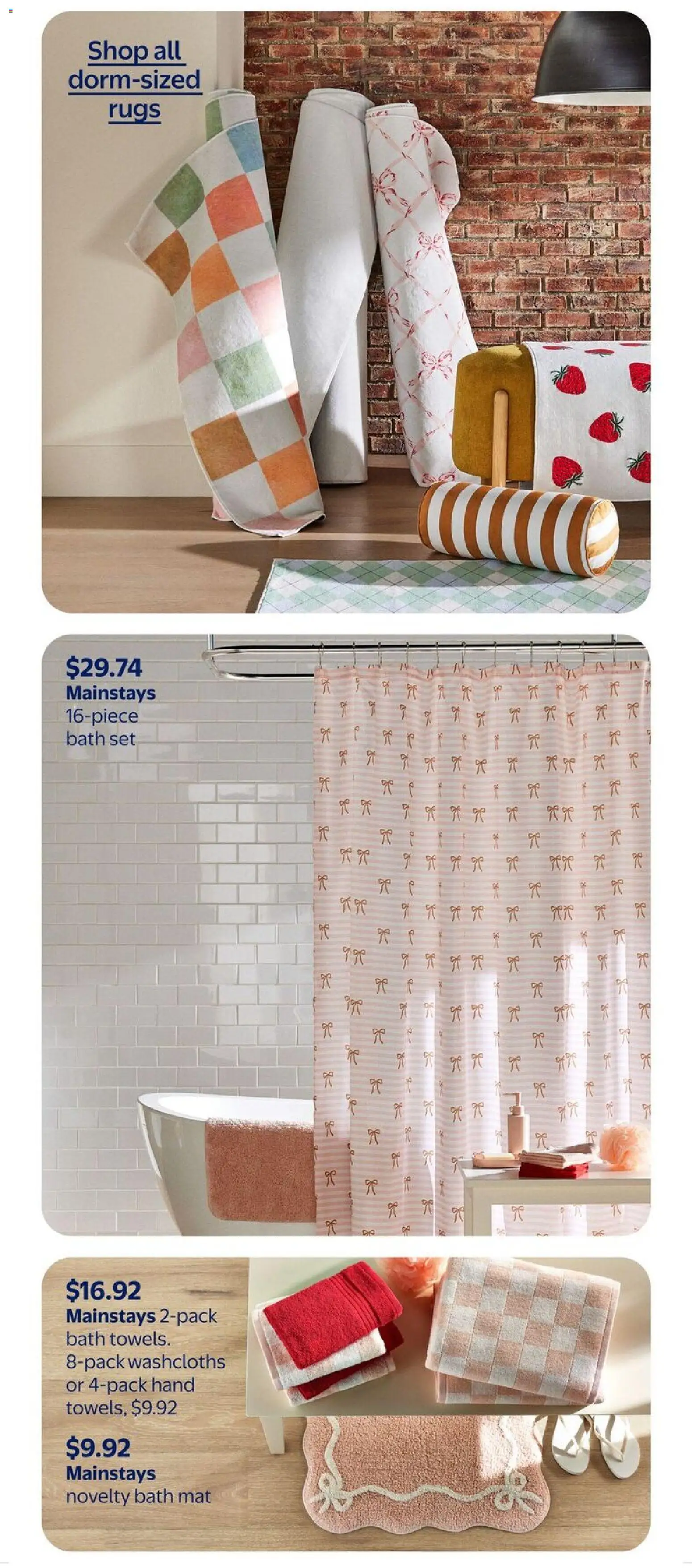 Walmart flyer valid from Jul 30, 2026 | Page: 3 | Products: Towels, Bath