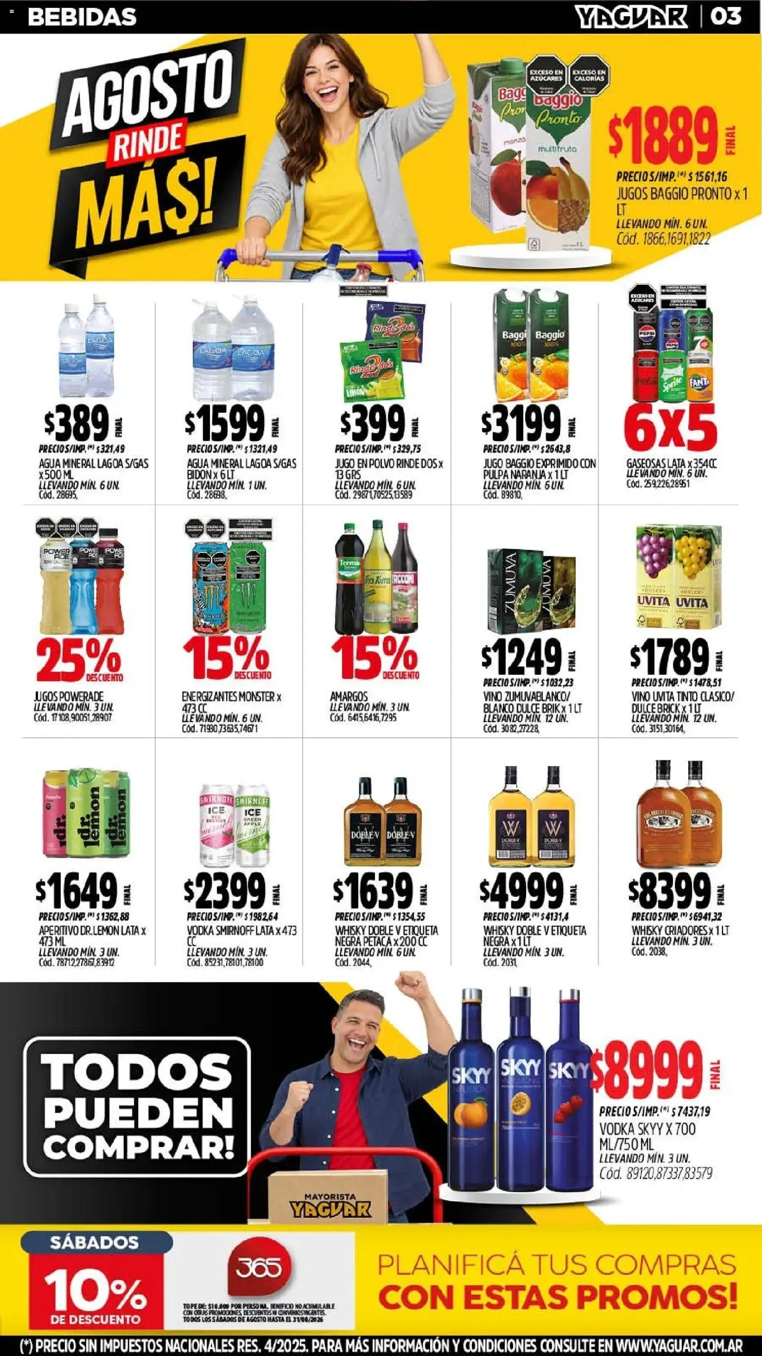 Yaguar - Oferta Semanal Córdoba │ válido desde el 17/07/2026 | Página: 3 | Productos: Vodka, Whisky, Sprite, Bidón