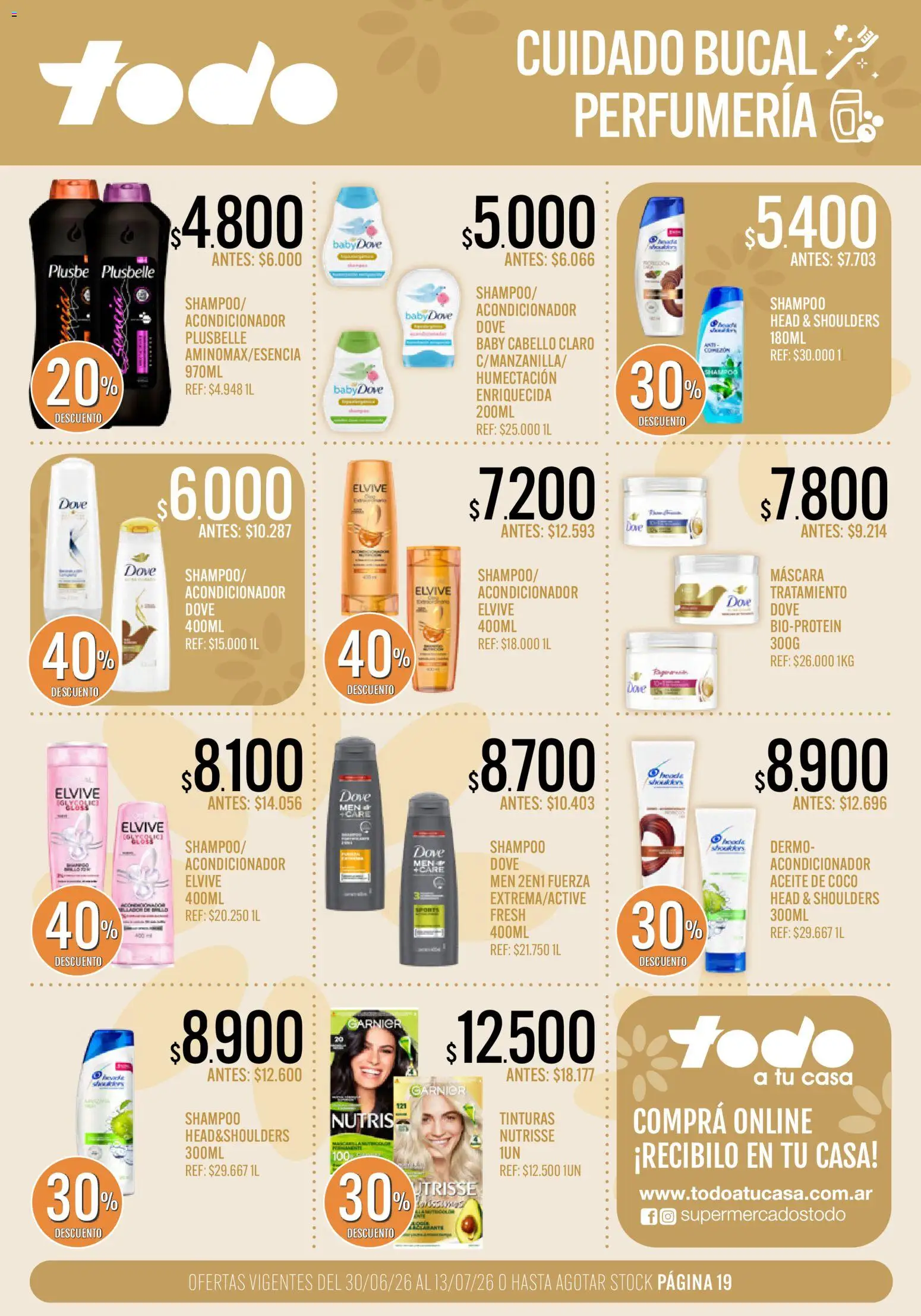 Supermercados TODO Ofertas │ válido desde el 30/06/2026 | Página: 19 | Productos: Aceite, Máscara, Shampoo, Acondicionador
