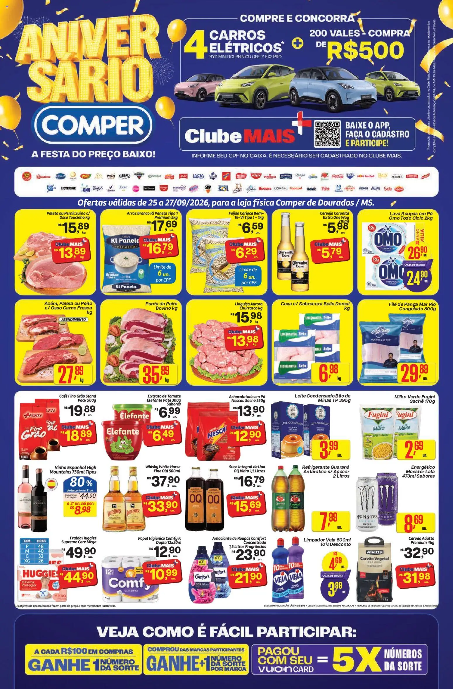 Comper Folheto - válido de 25/09/2026 | Página: 1 | Produtos: Nescau, Faca, Listerine, Dove