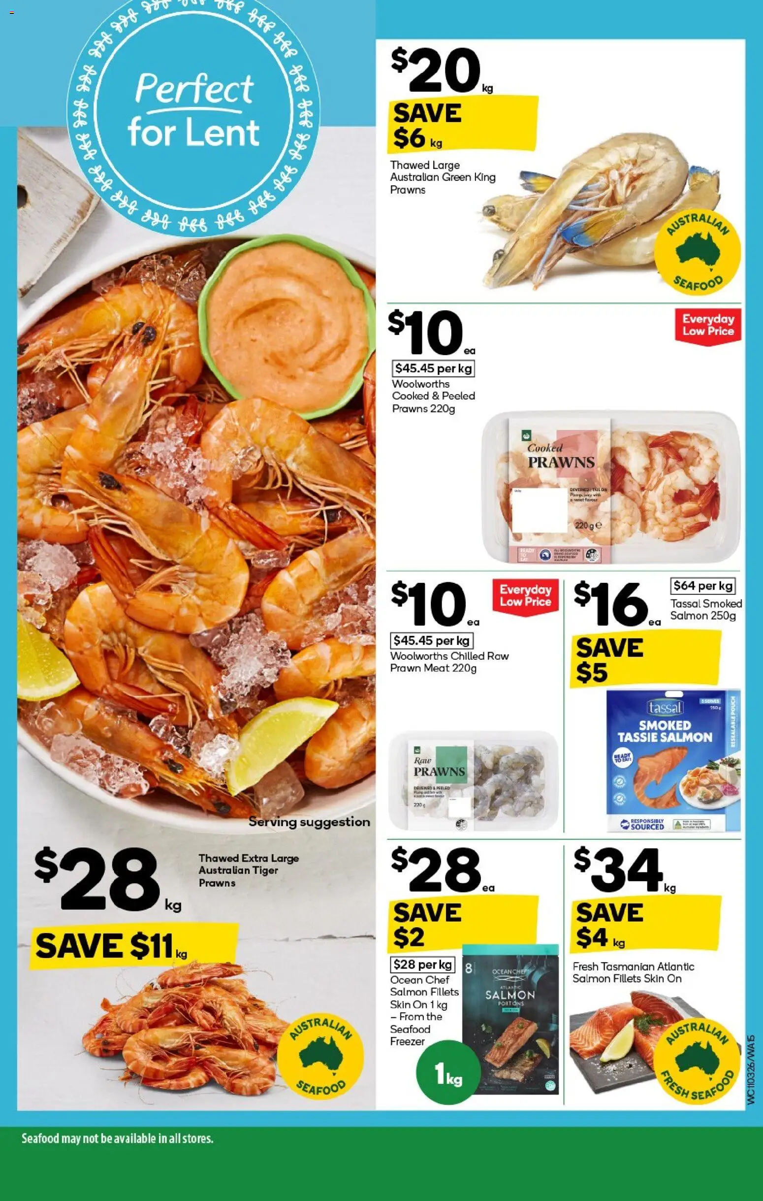 Woolworths catalogue - valid from 11.03.2026 | Page: 15 | Products: Prawns, Salmon, Seafood, Freezer