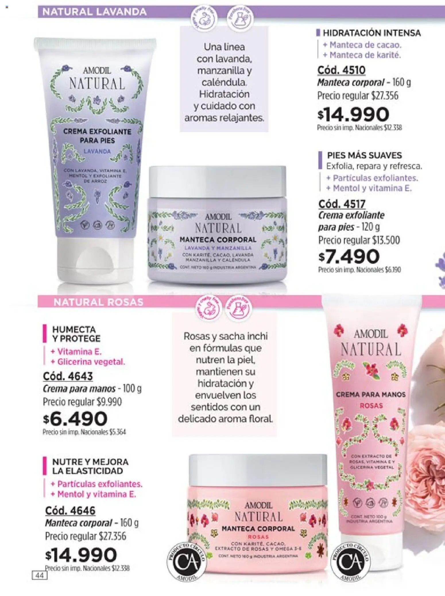 Catálogo Amodil Campaña 16 │ válido desde el 19/09/2026 | Página: 44 | Productos: Crema para manos, Omega, Té, Crema