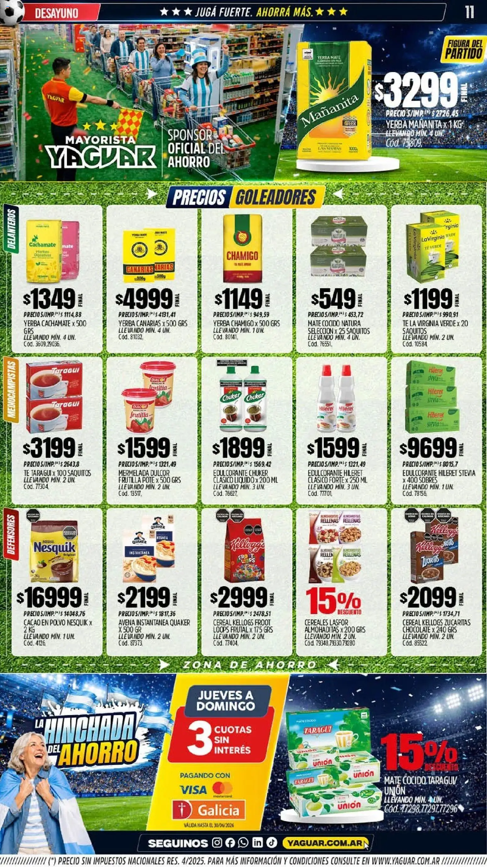 Yaguar - Oferta Semanal Trelew │ válido desde el 01.06.2026 | Página: 11 | Productos: Polvo, Mermelada, Cacao, Cereales