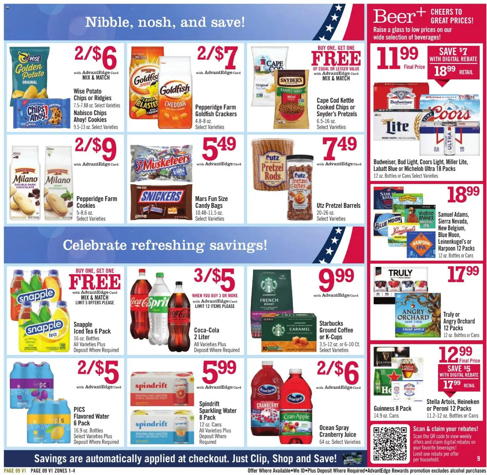 Price Chopper Weekly Ad - valid from 08/09/2026 | Page: 9 | Products: Flavored water, Juice, Water, Ground coffee