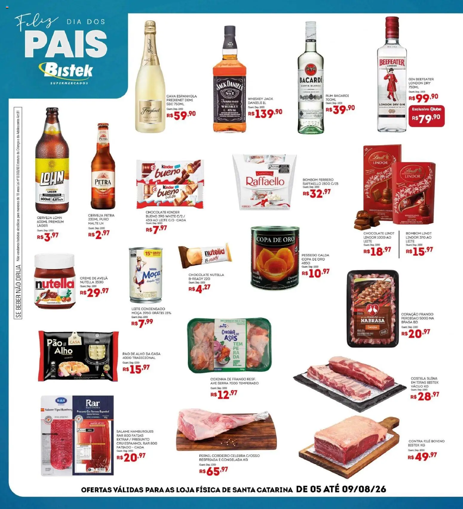 Bistek Supermercados Folheto - válido de 05/08/2026 | Página: 2 | Produtos: Pêssego, Pao de alho, Cordeiro, Pão