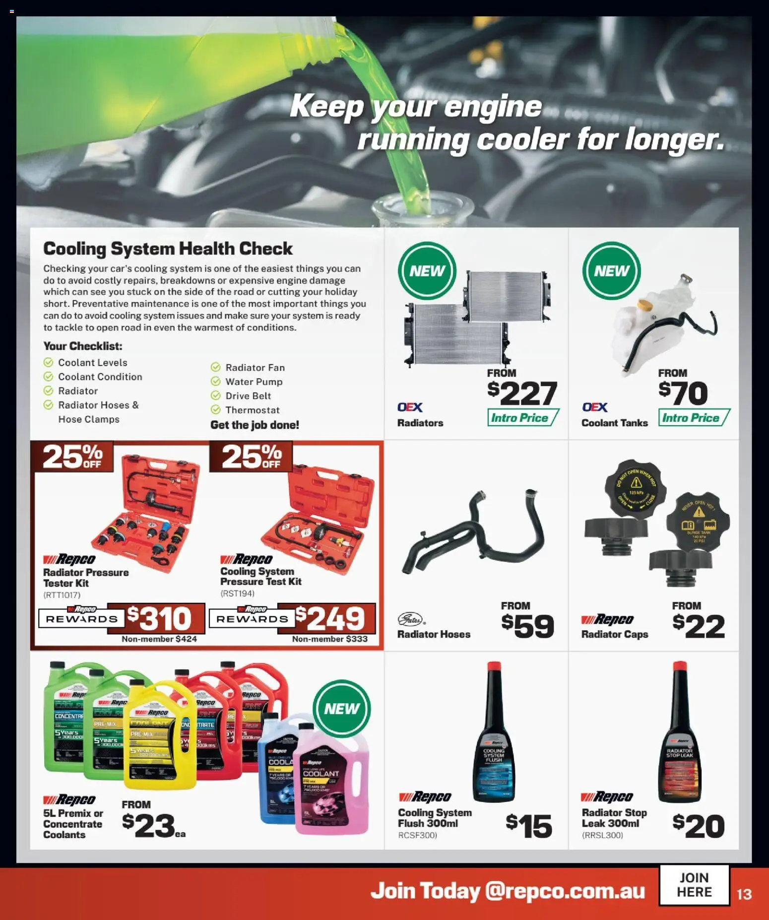 Repco catalogue - valid from 23/07/2026 | Page: 13 | Products: Water, Belt, Radiator, Fan