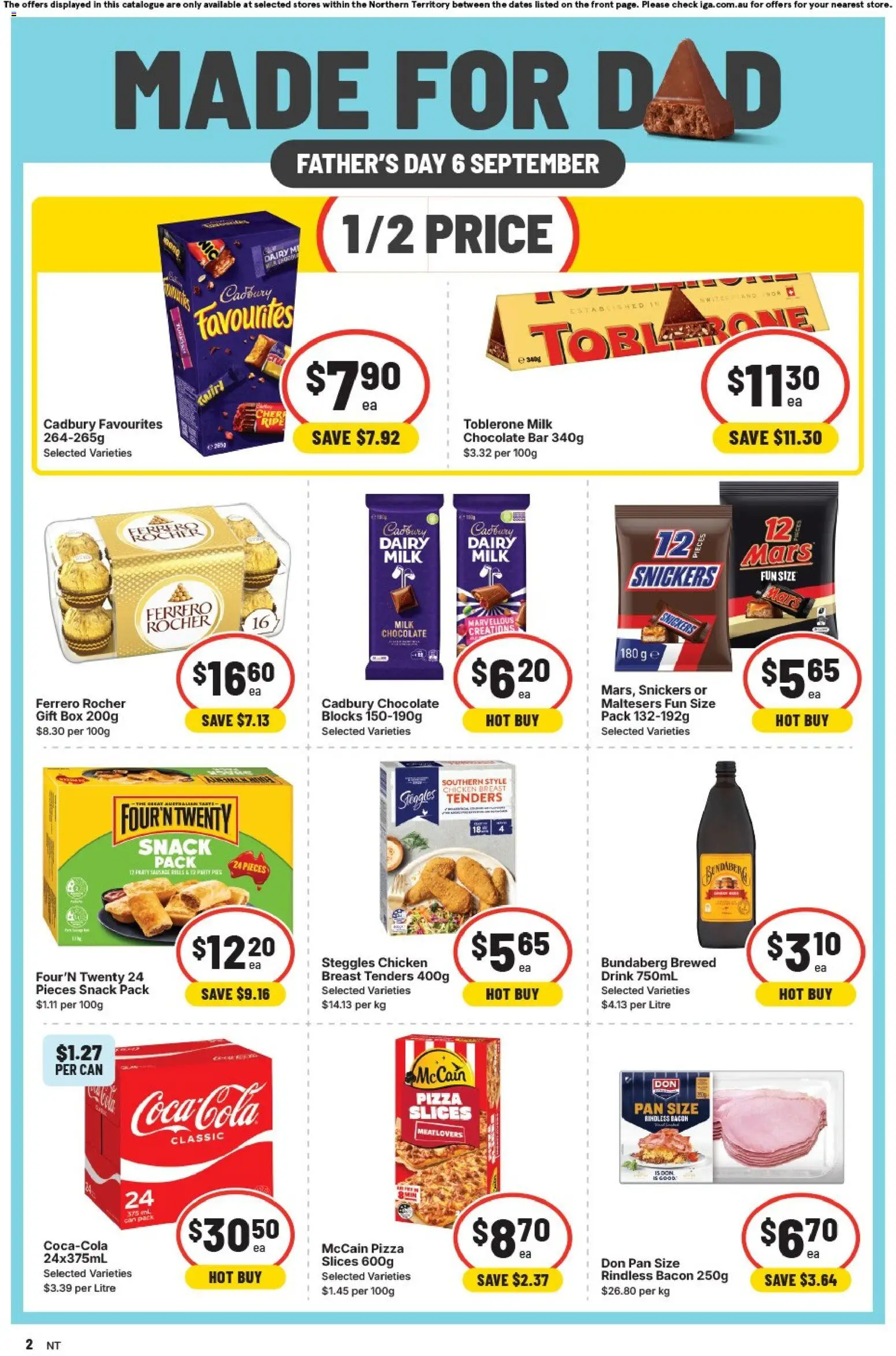 IGA catalogue - valid from 02/09/2026 | Page: 3 | Products: Milk, Chocolate, Snickers, Ferrero Rocher