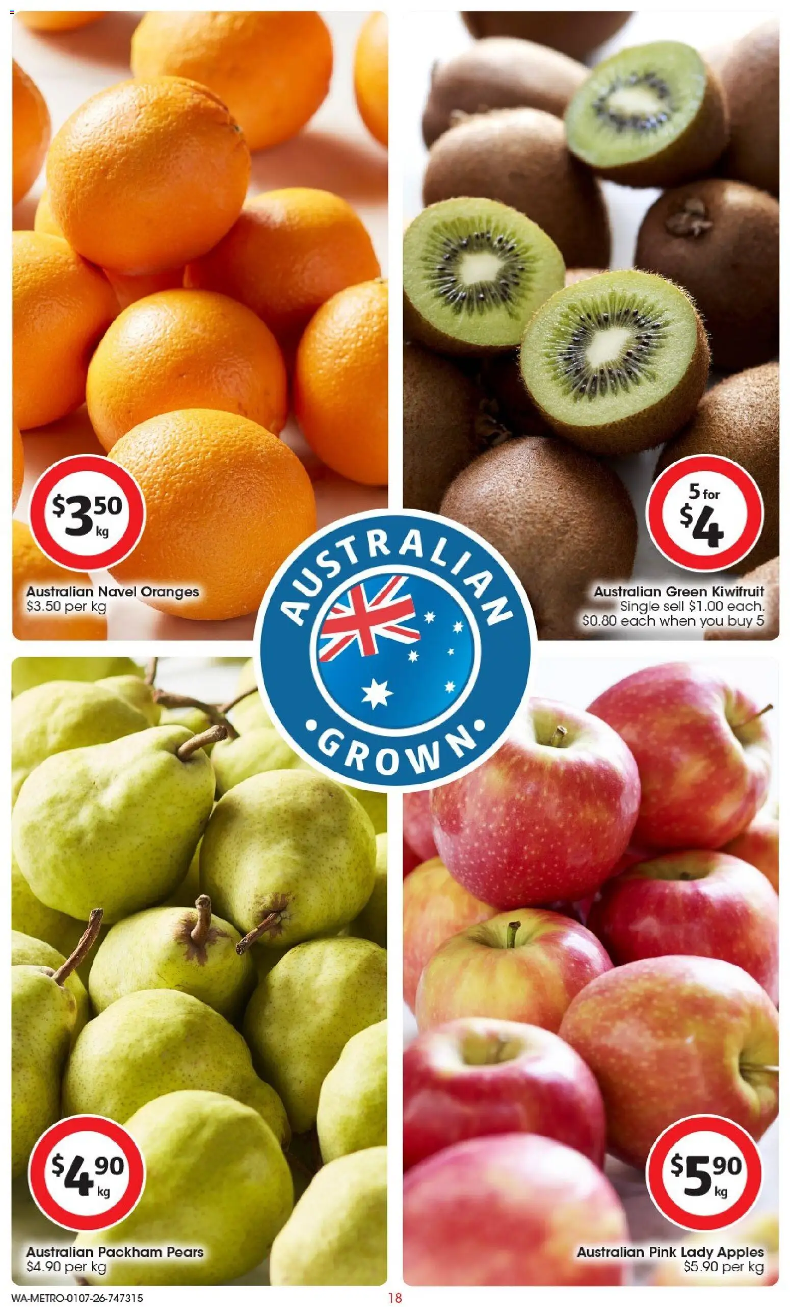 Coles catalogue - valid from 01/07/2026 | Page: 18 | Products: Apples, Oranges, Kiwifruit
