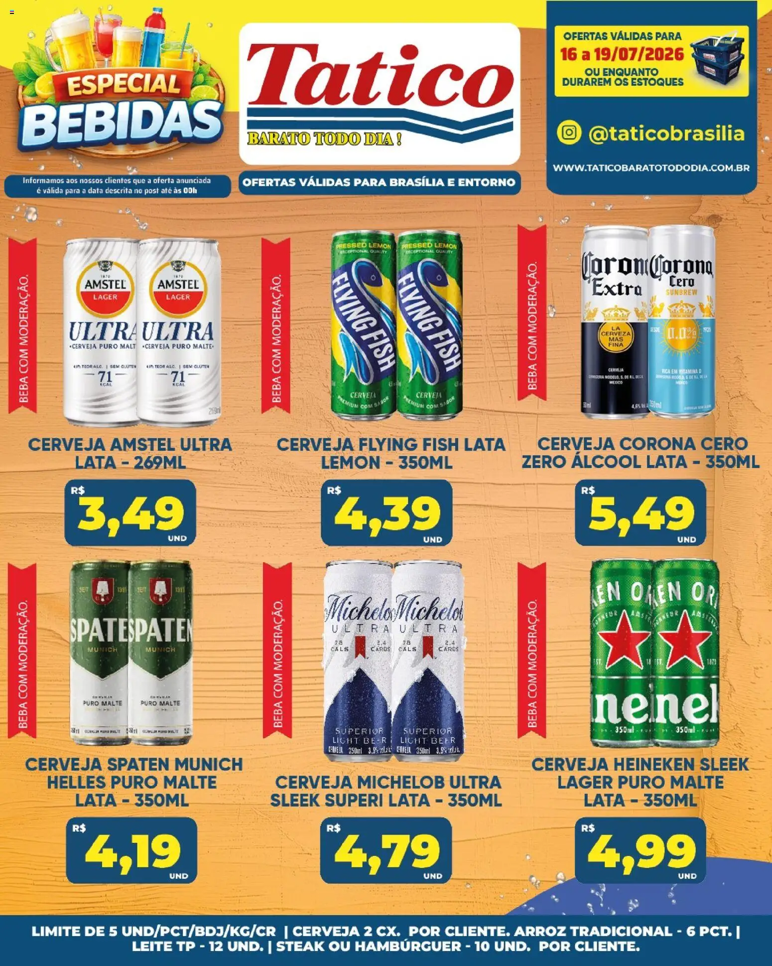 Tatico Folheto - válido de 17/07/2026 | Página: 44 | Produtos: Leite, Cerveja, Heineken, Hambúrguer