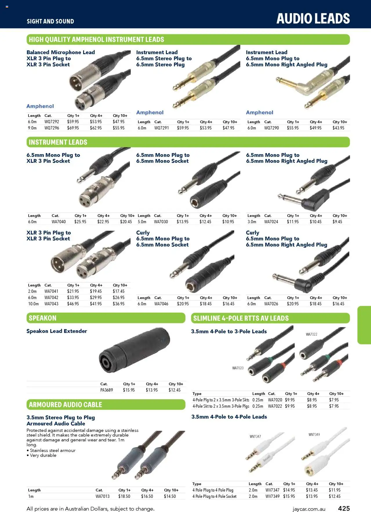 Jaycar catalogue - valid from 09/07/2025 | Page: 425 | Products: Socket, Audio, Cable, Microphone