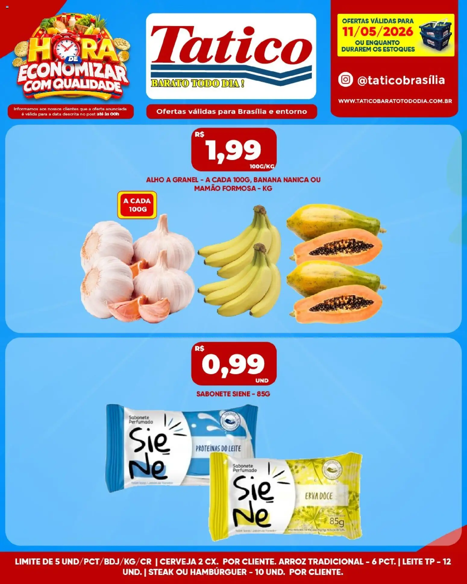 Tatico Folheto - válido de 12.05.2026 | Página: 20 | Produtos: Alho, Hambúrguer, Sabonete, Mamão