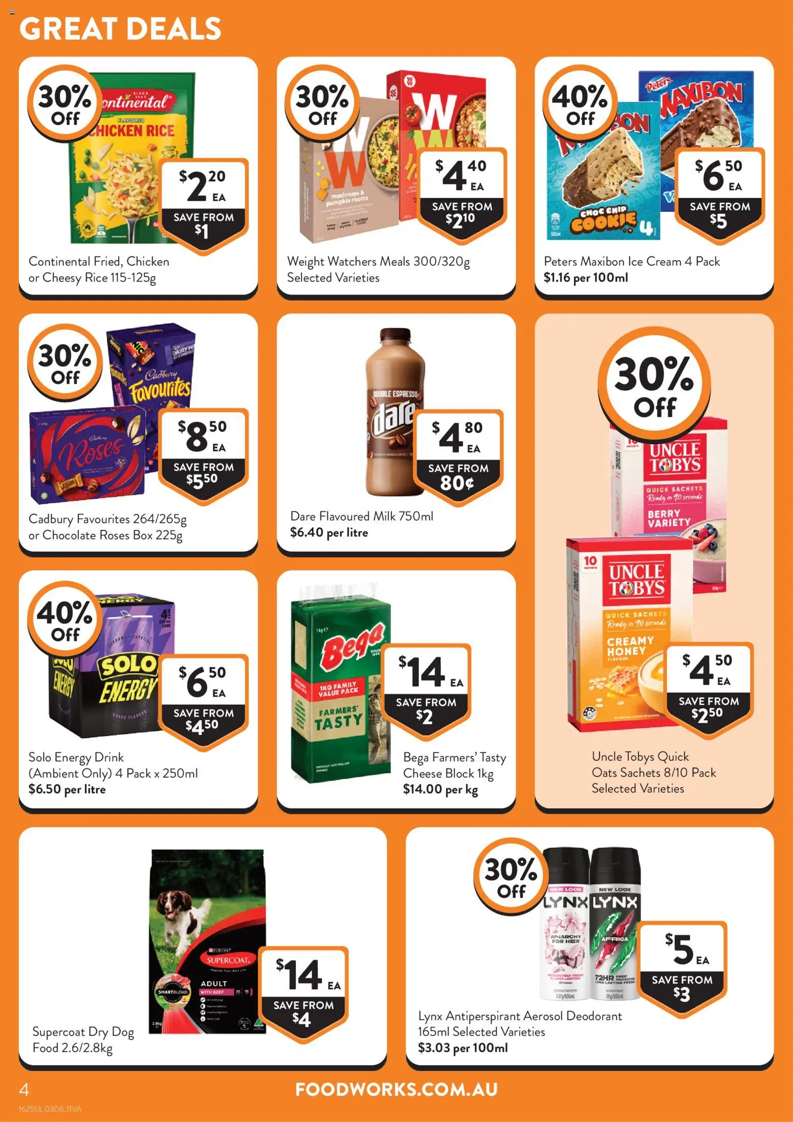 Foodworks catalogue - valid from 03.06.2026 | Page: 4 | Products: Cheese, Honey, Deodorant, Ice cream